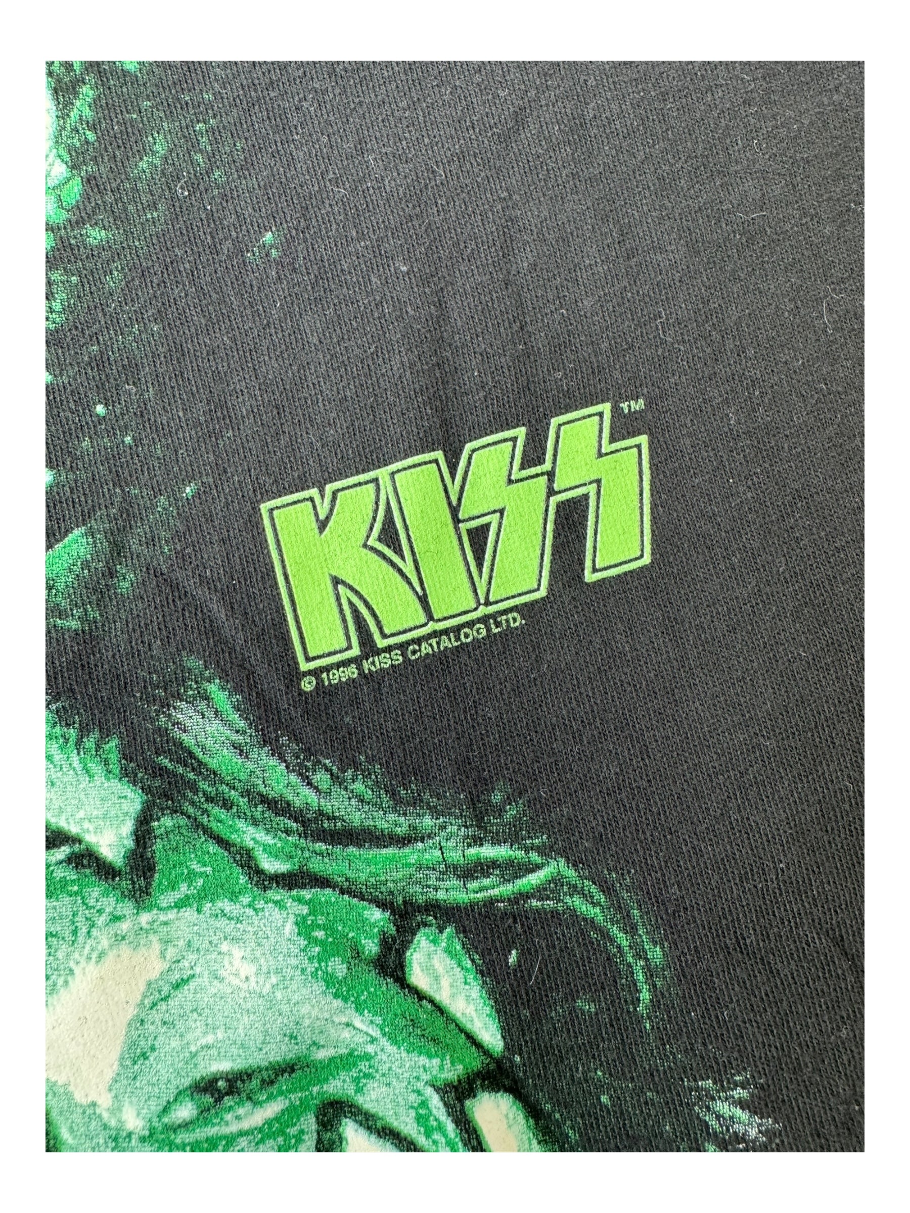 Kiss 90s Black Green Faces Size XL