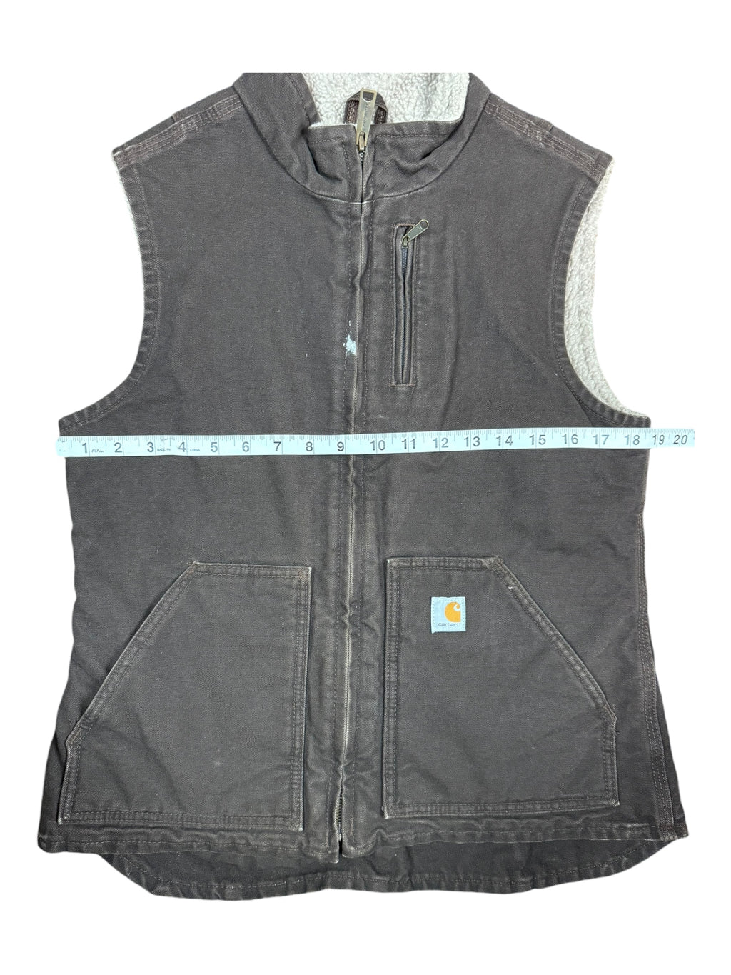 Carhartt 90s Womens Brown Sherpa Lined Vest Size Small