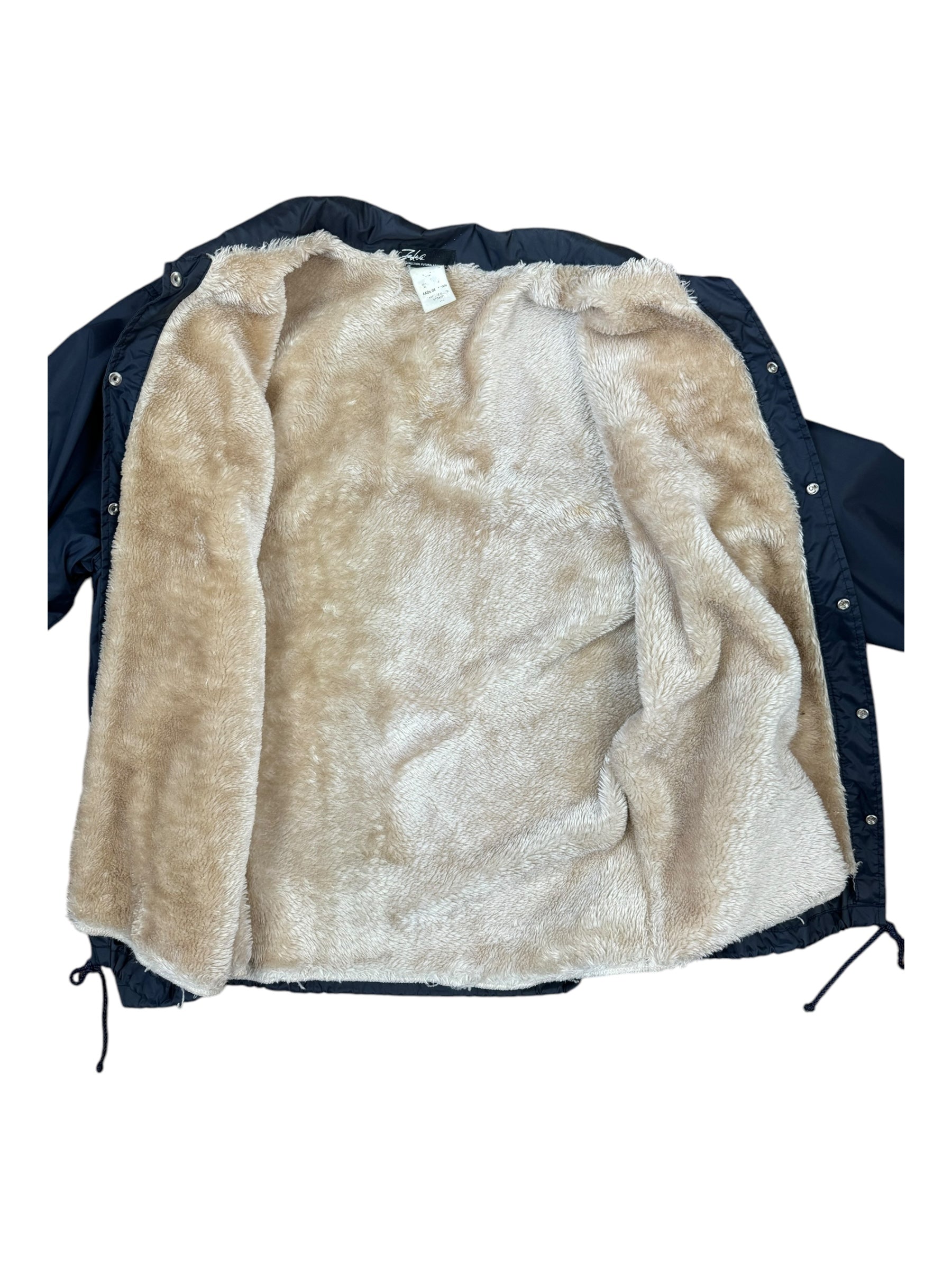 Futura 90s FL Navy Blue Sherpa Lined Coach Jacket Size Large