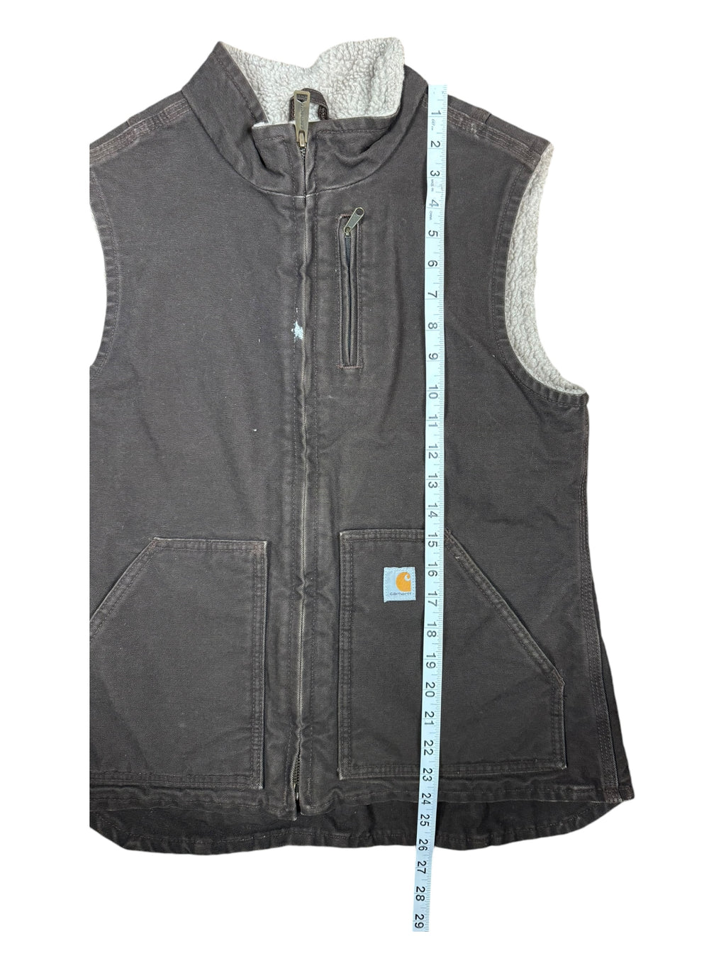 Carhartt 90s Womens Brown Sherpa Lined Vest Size Small