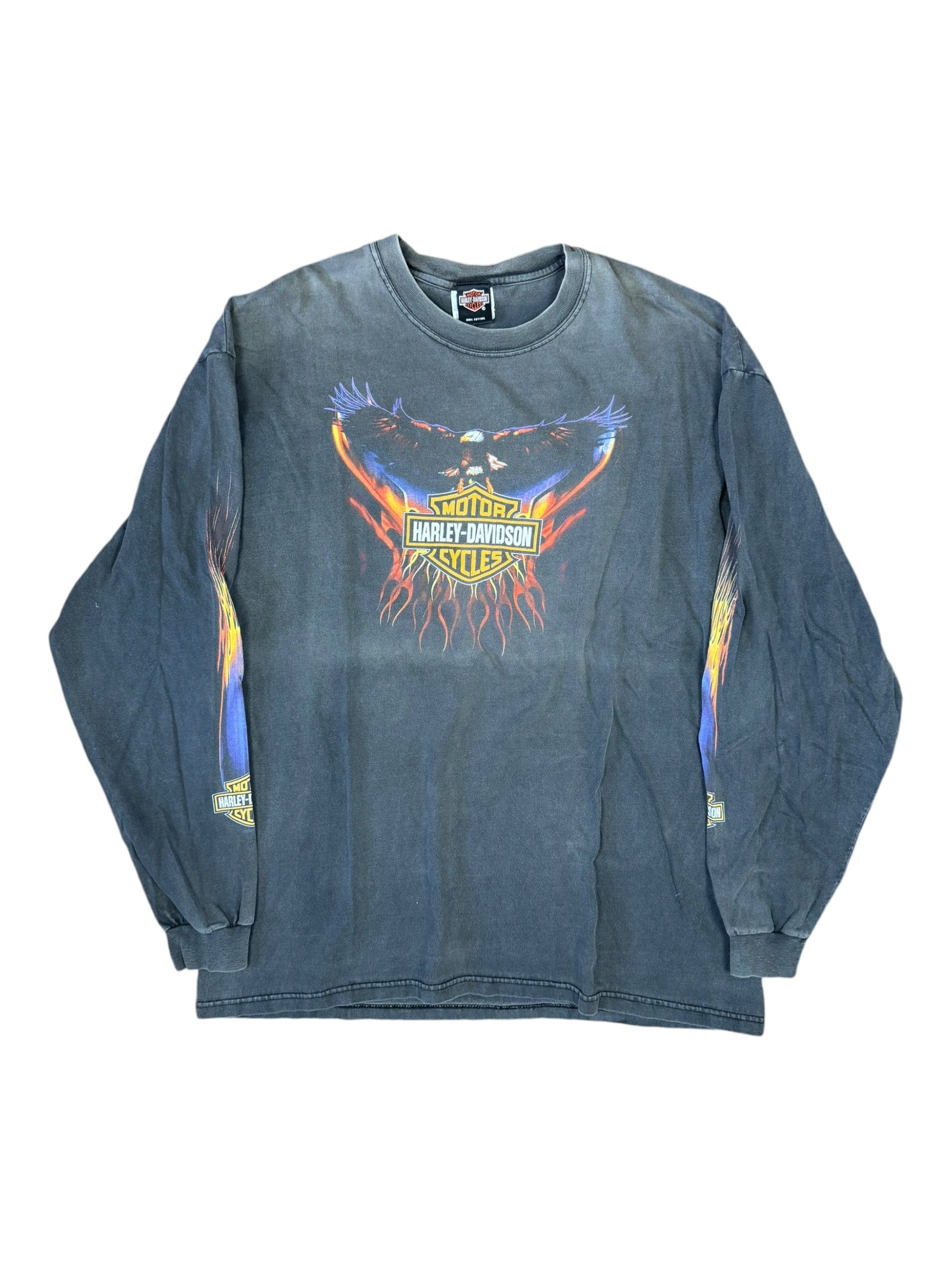 Harley Davidson 90s Eagle Flames Faded Size XL