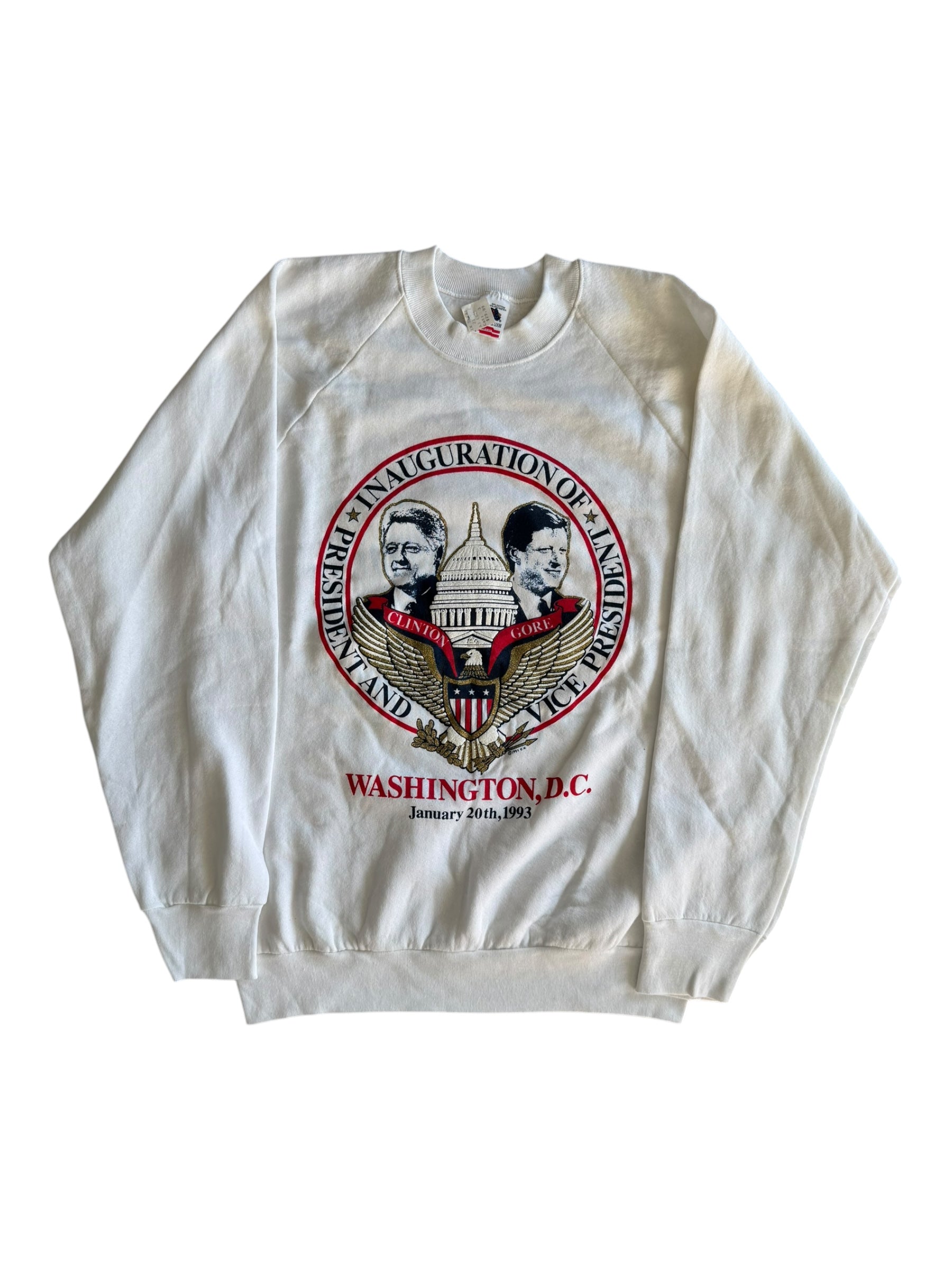 Clinton Gore Sweatshirt 90s Presidential Inauguration Sz Large Deadstock