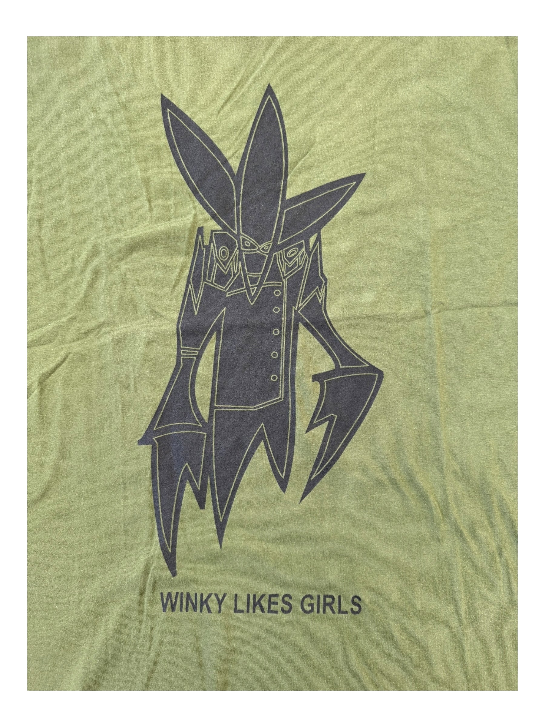 Futura 90s Green Winky Loves Girls T-shirt Size Large