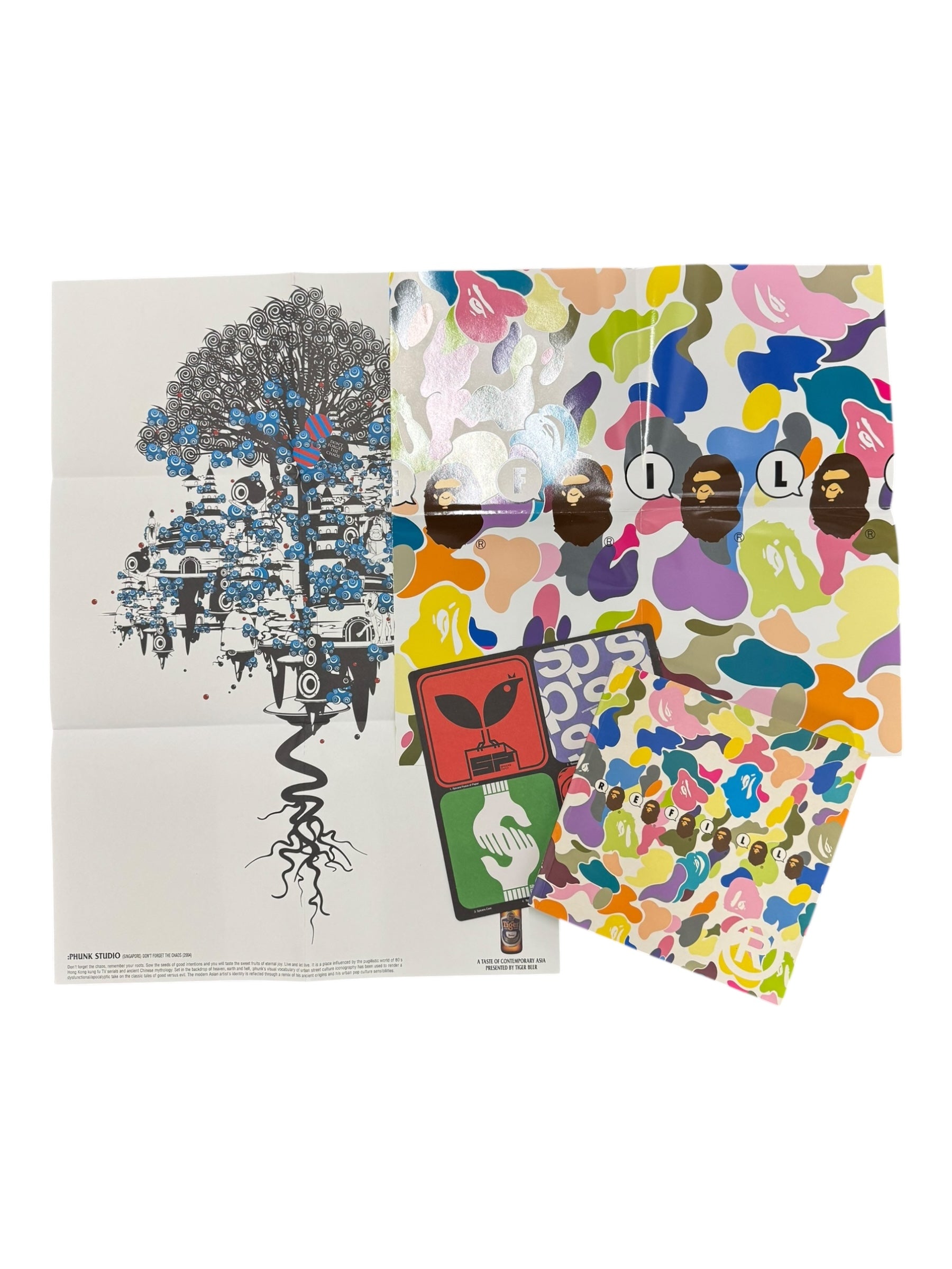 A Bathing Ape x REFILL 2003 James Lavelle Nigo MoWax Sorayama Poster & Coasters