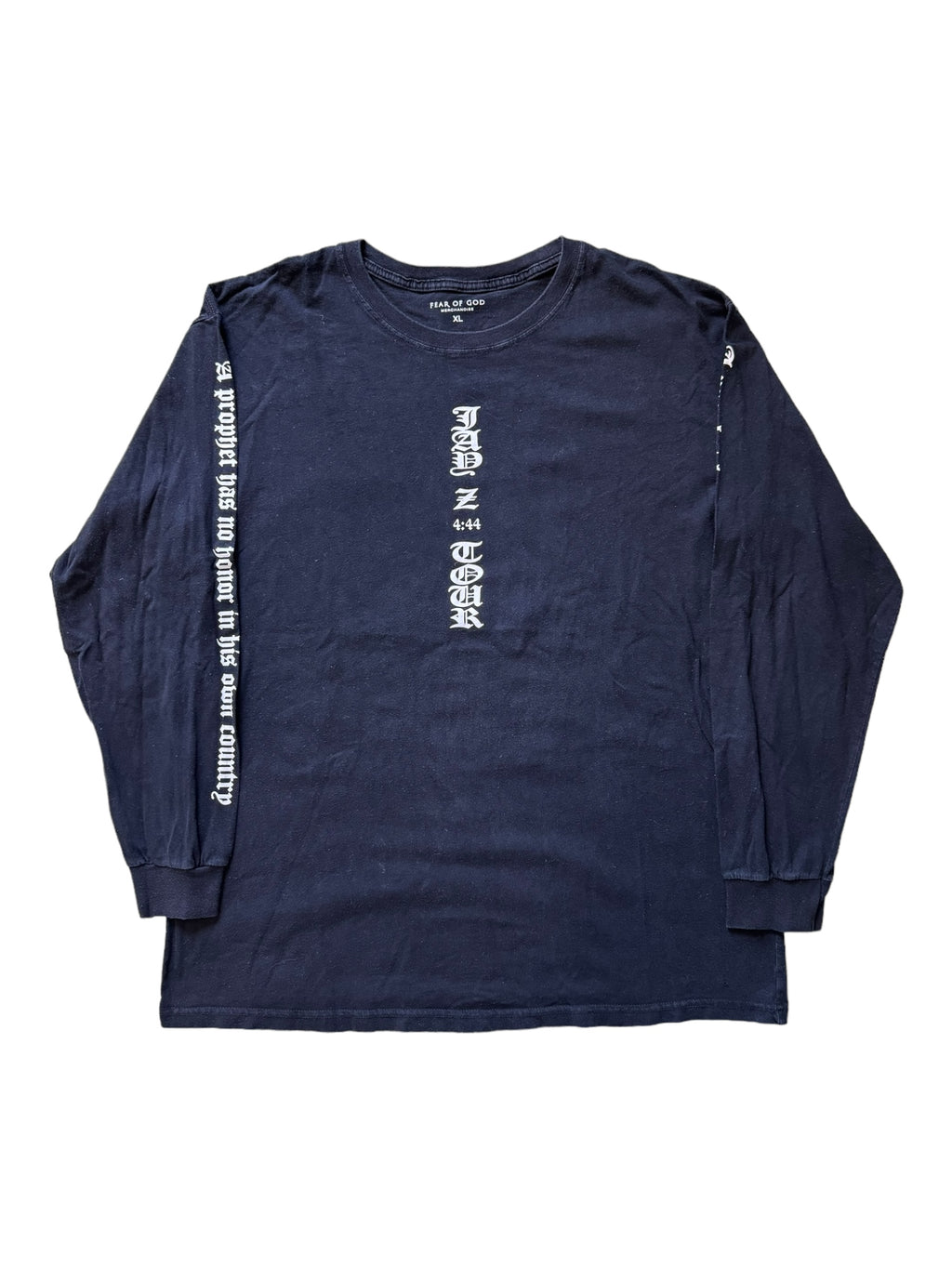 Fear of God Jay Z The Forum Tour 4:44 Long Sleeve XL Black