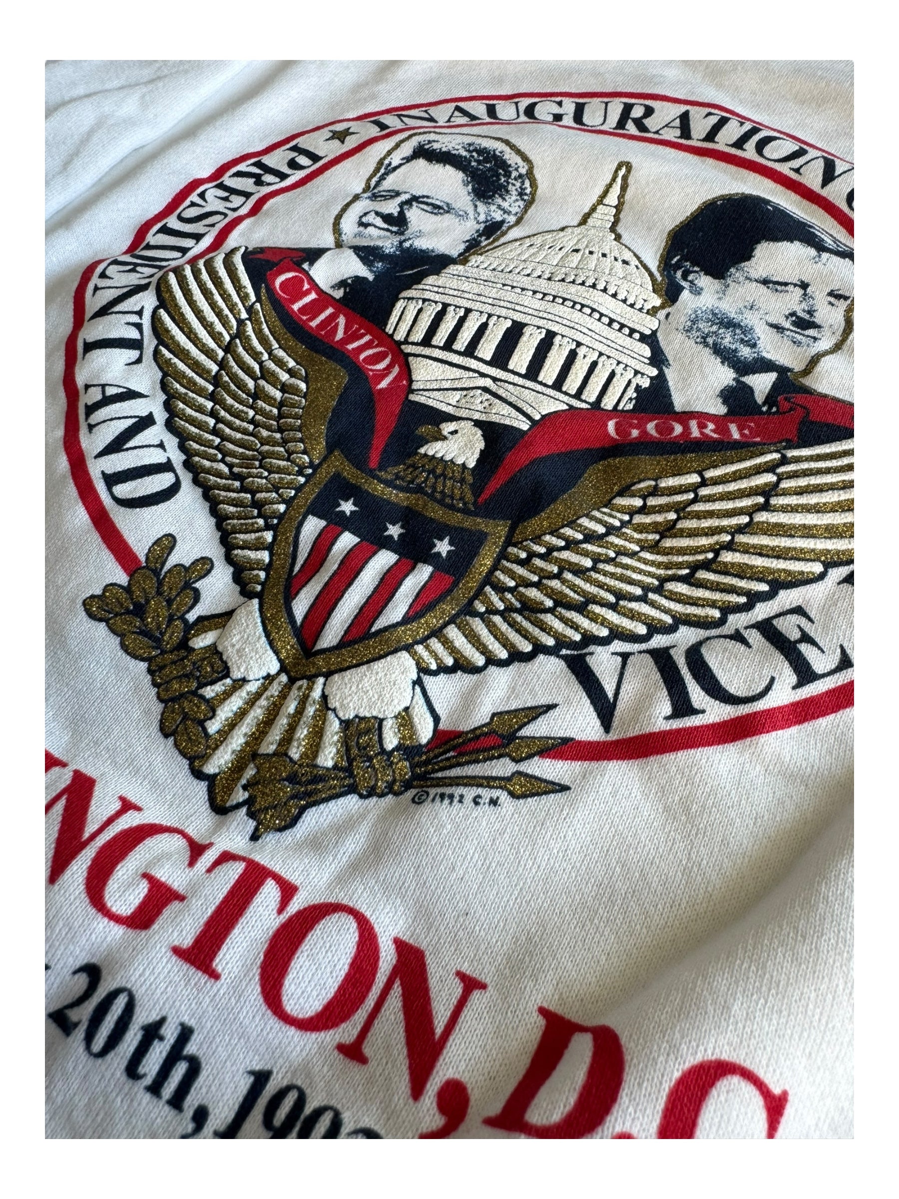 Clinton Gore Sweatshirt 90s Presidential Inauguration Sz Large Deadstock