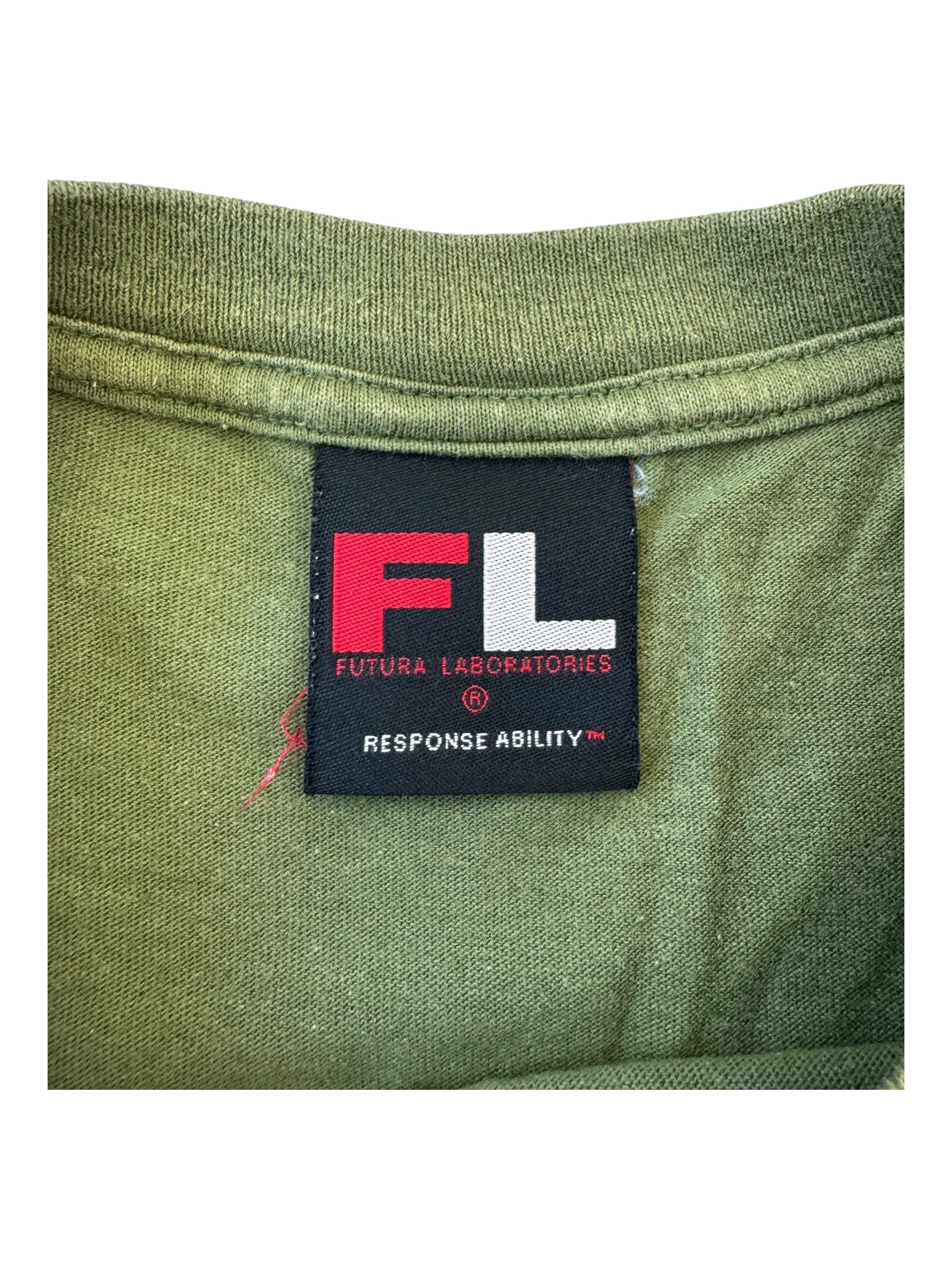 Futura 90s Green Winky Loves Girls T-shirt Size Large