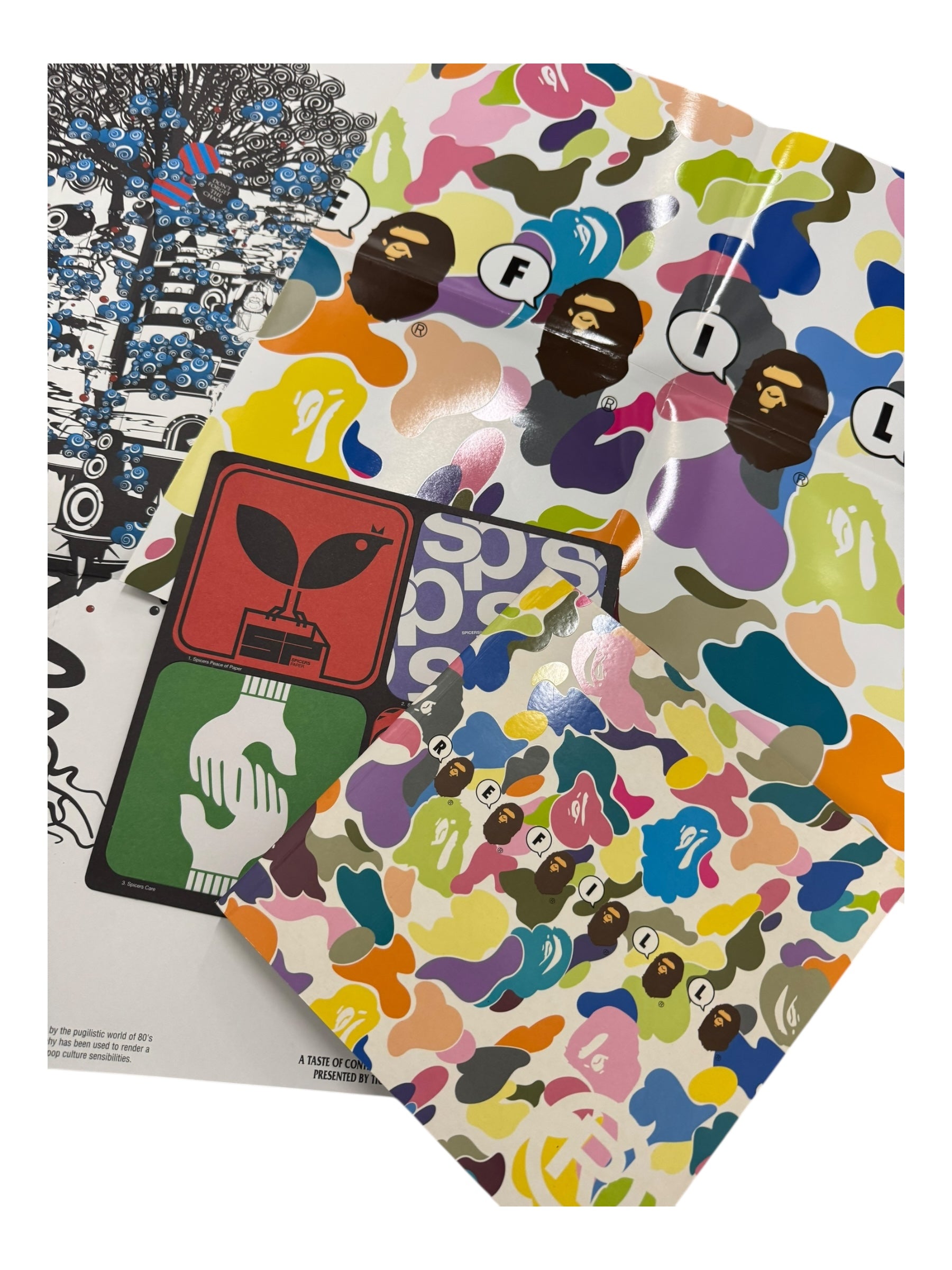 A Bathing Ape x REFILL 2003 James Lavelle Nigo MoWax Sorayama Poster & Coasters