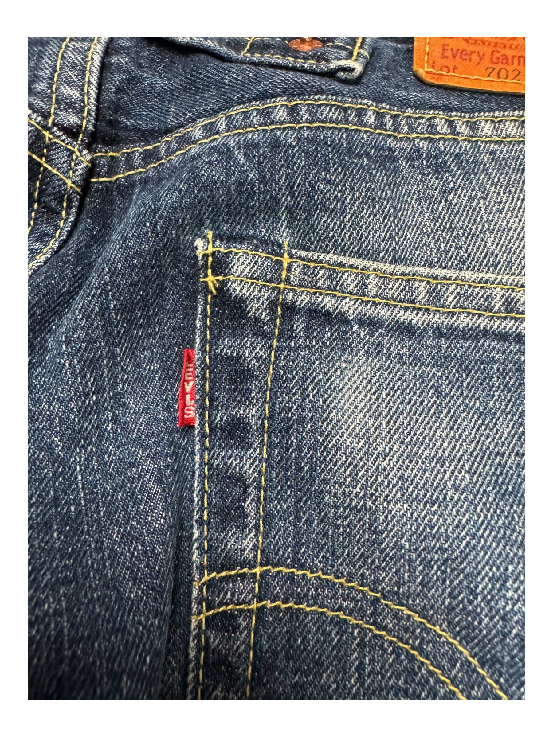 Levis 90s 702 XX Big E Selvedge Denim Jeans W31 Japan Blue 140th Rare