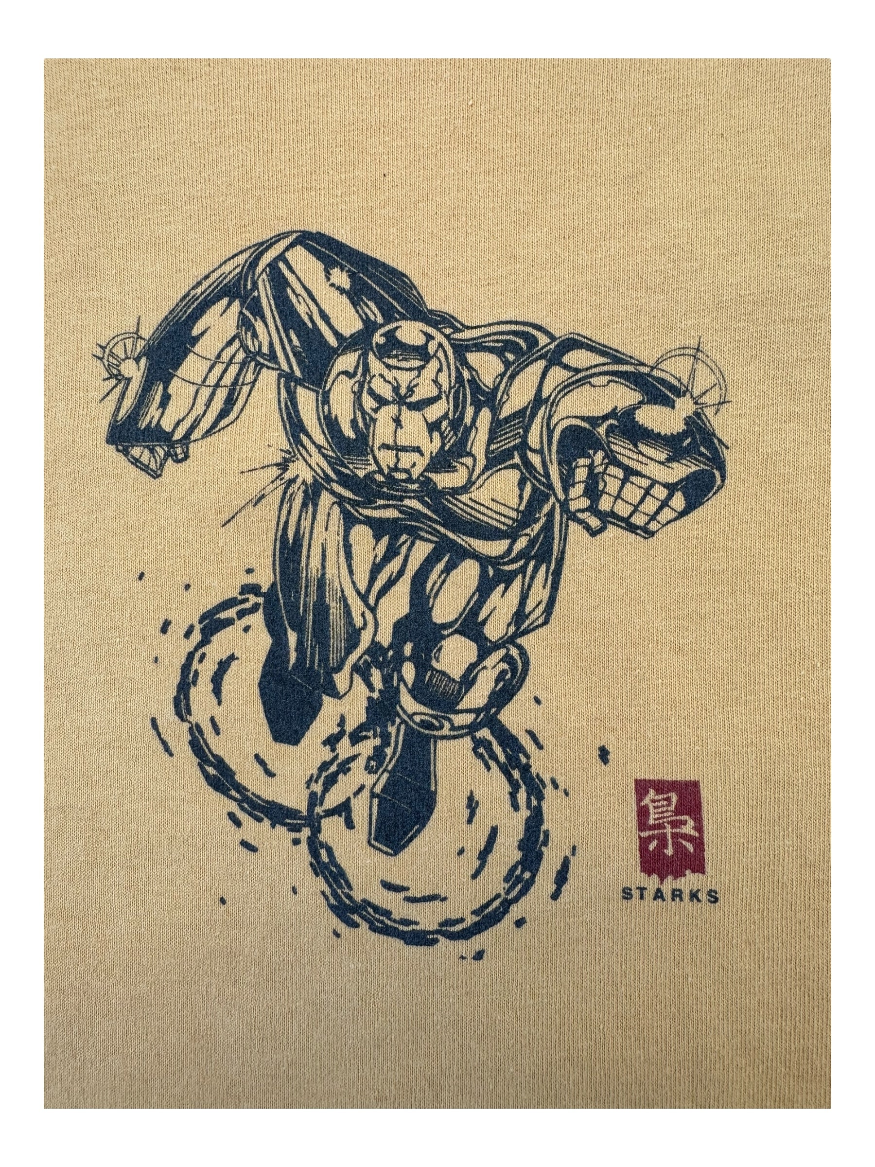 Union 90s Iron Man Starks Yellow T-Shirt Size Medium