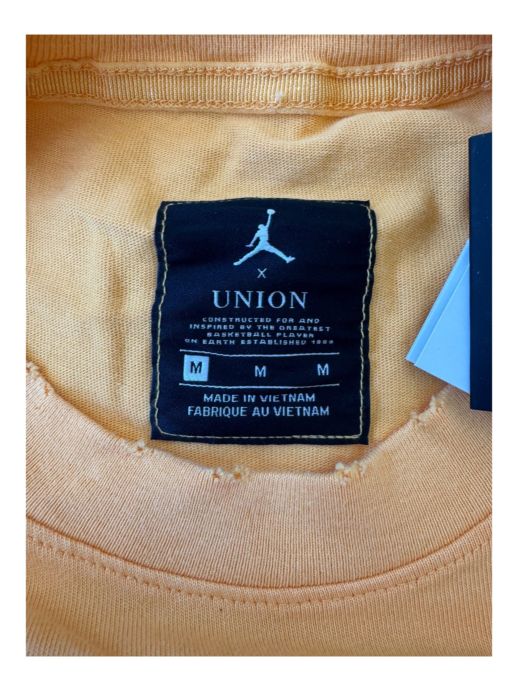 Union x Jordan Frontman Flight Yellow T-Shirt Size Medium New w/ Tags