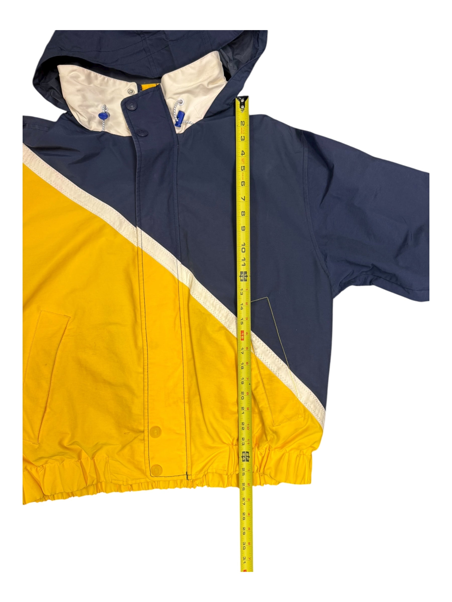 Tommy Hilfiger Sailing Gear Zip Hooded Jacket Blue Yellow Stripe Men L