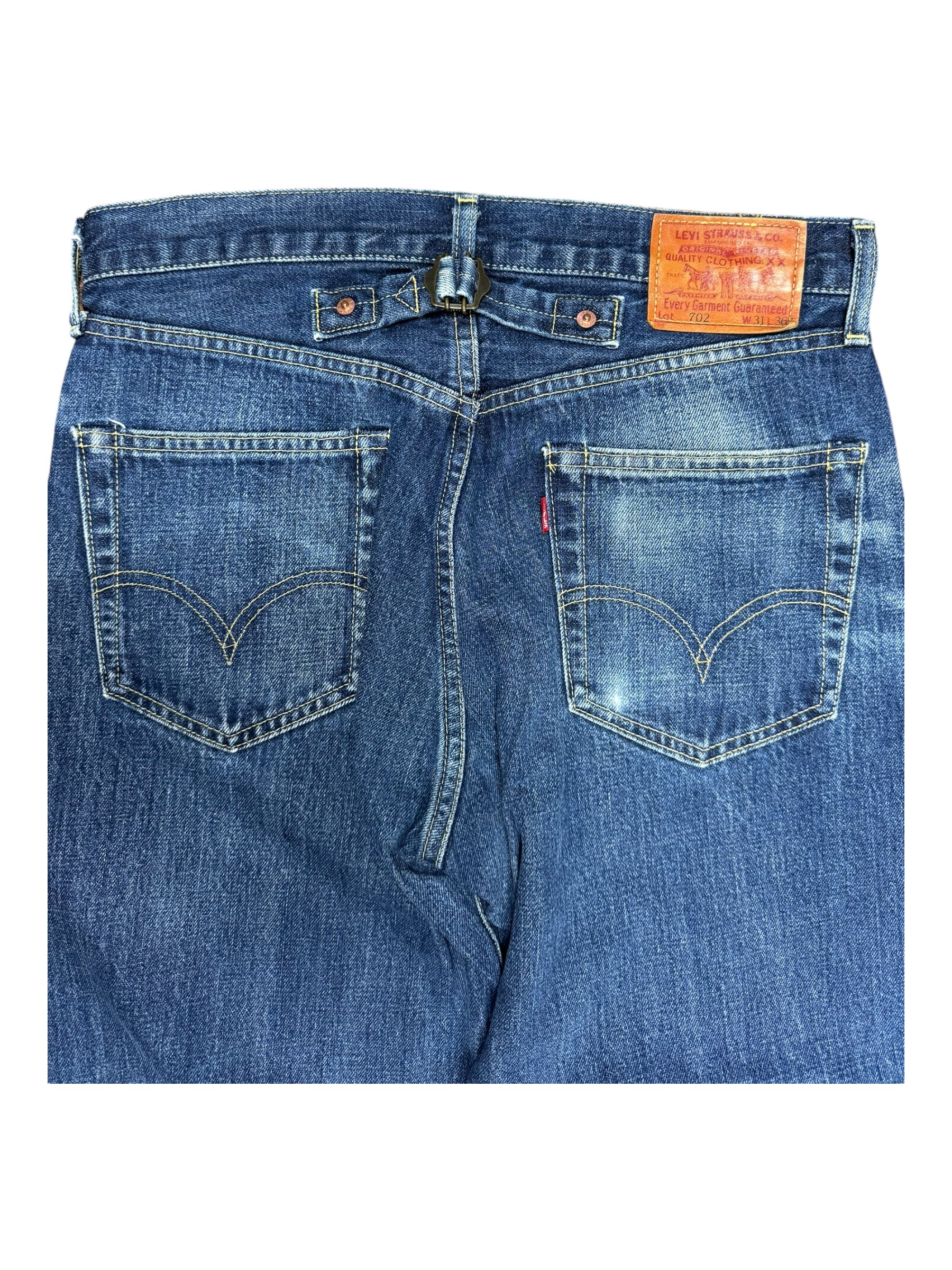 Levis 90s 702 XX Big E Selvedge Denim Jeans W31 Japan Blue 140th Rare