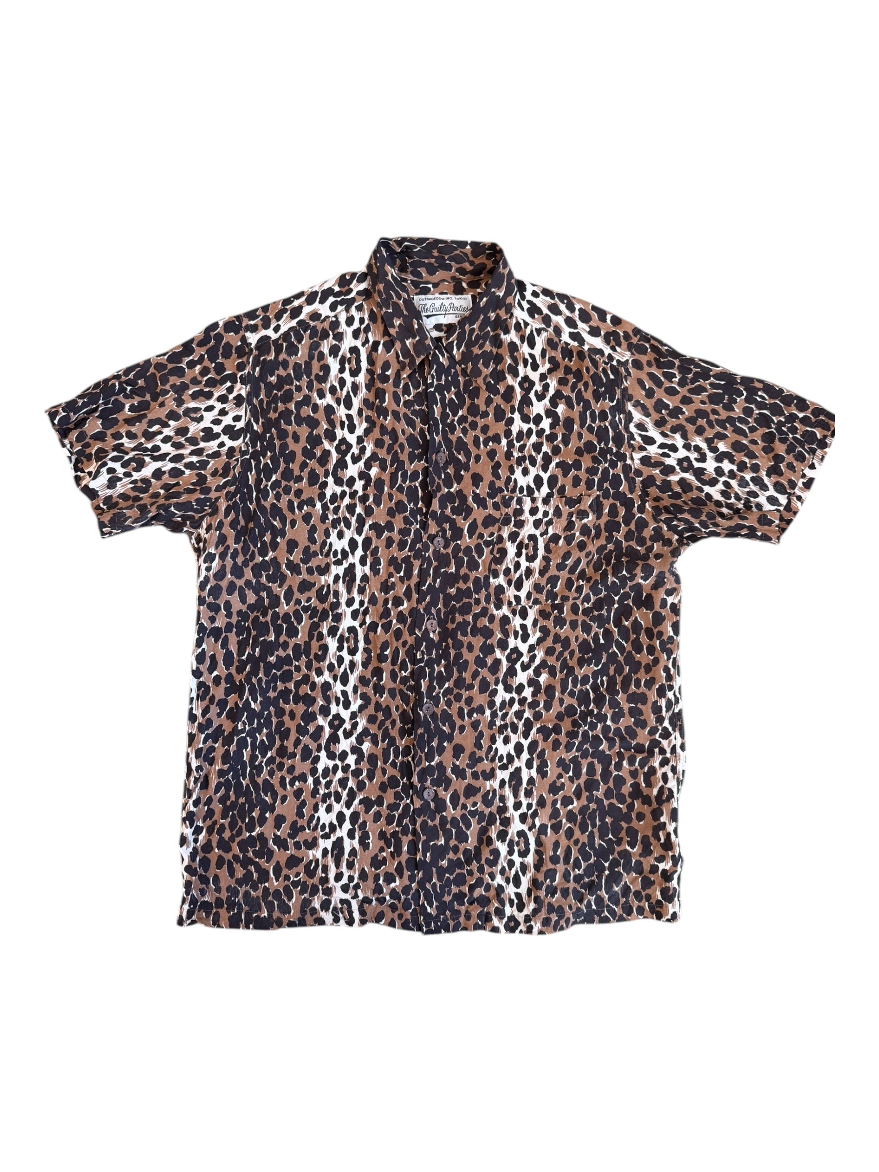 Wacko Maria Cheetah Hawaiian Short Sleeve Shirt Size Medium Guilty Parties