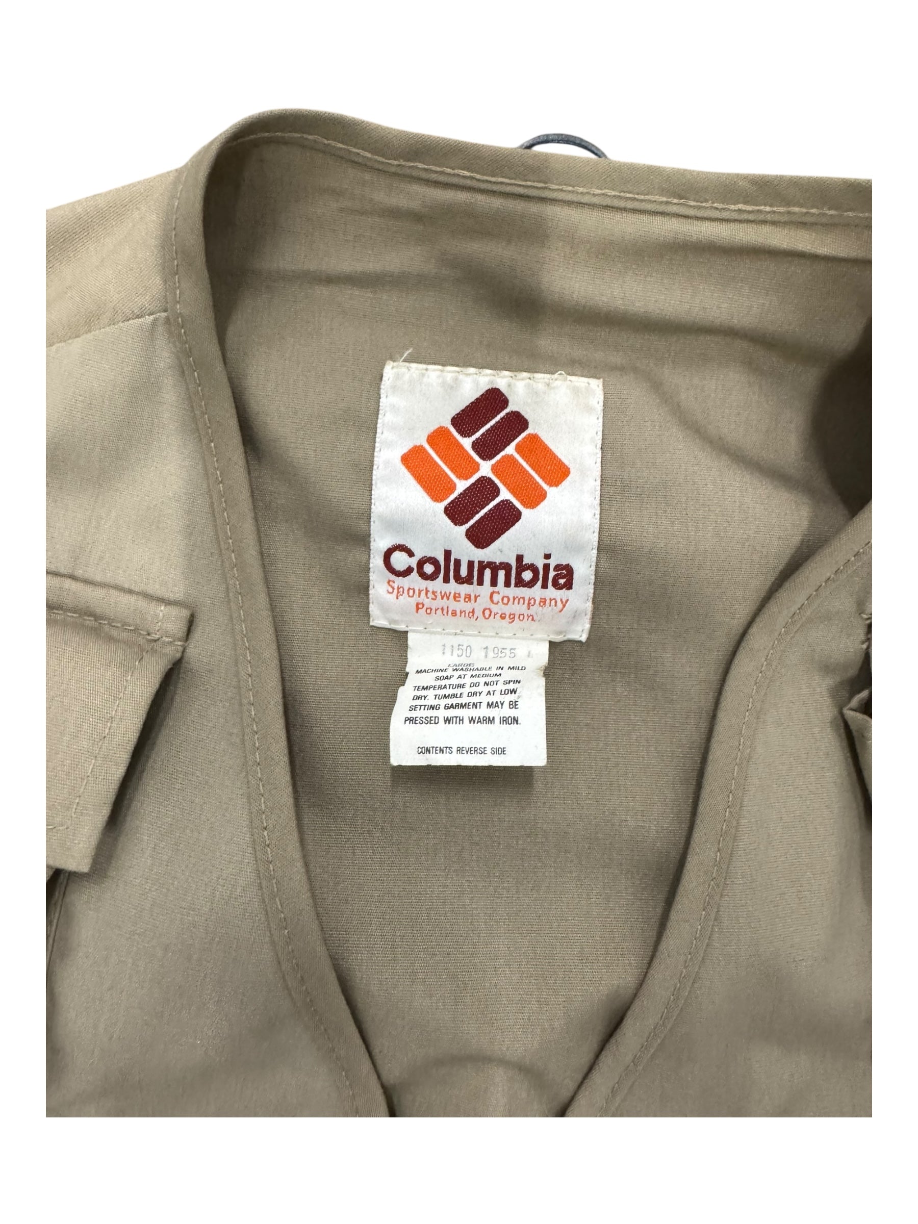 Columbia 80s Tan Outdoor Fly Fishing Vest Size