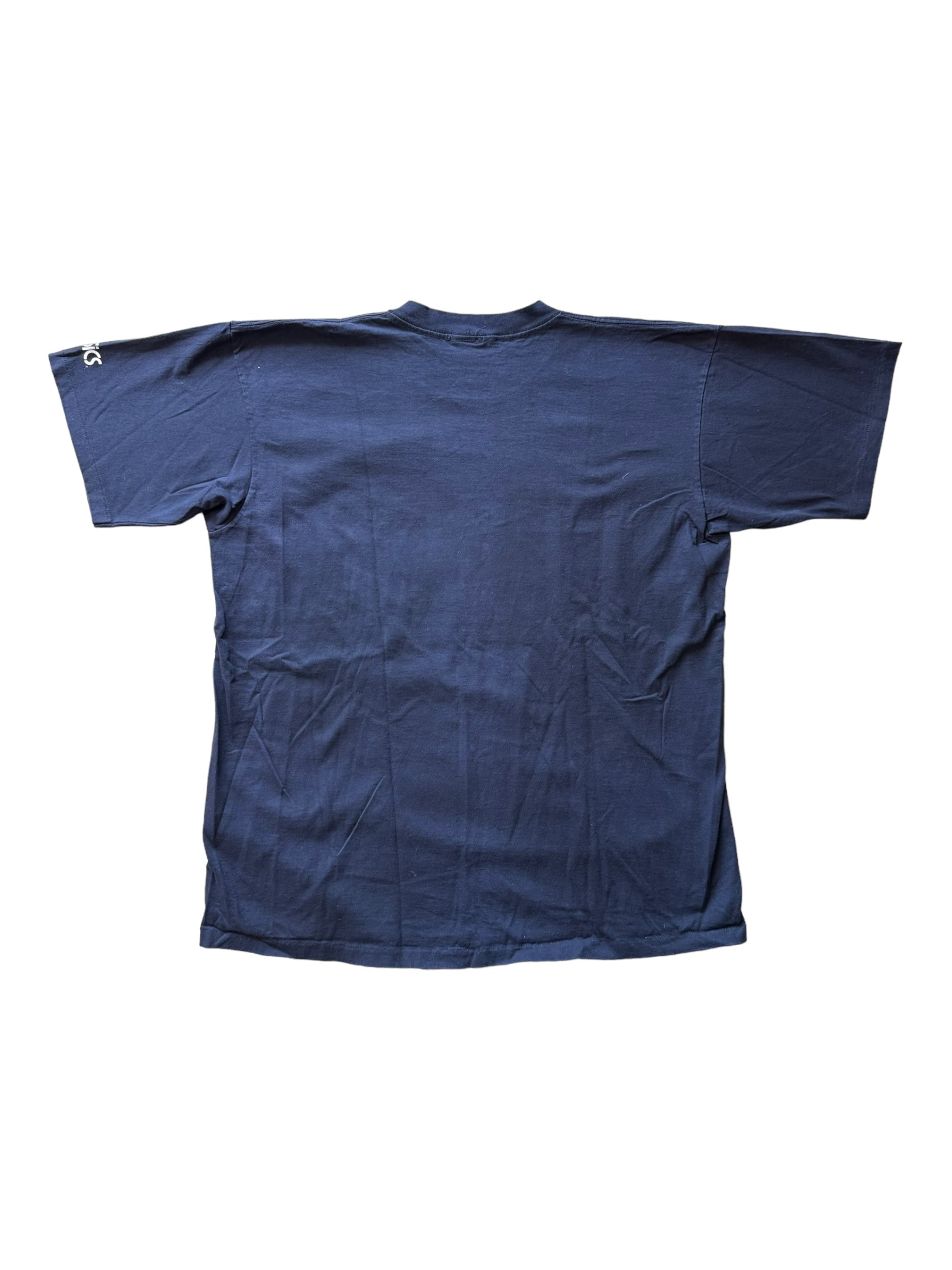 Asics 90s T-Shirt Adult XL Black Red Made In USA Mens XL