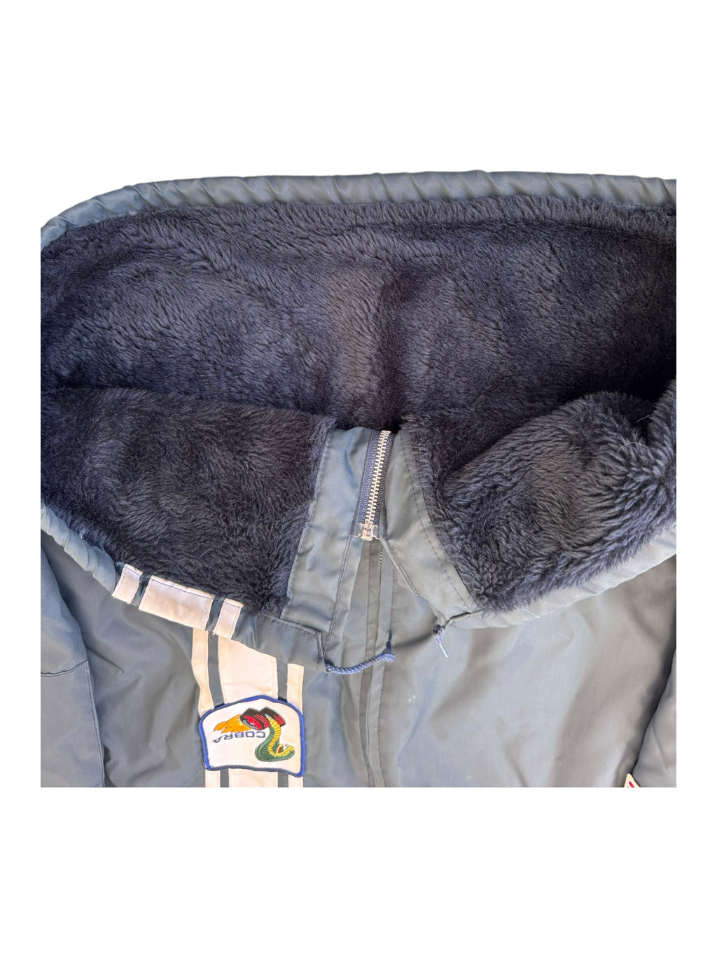 Ford Mustang Cobra Shelby Racing Jacket Black Sherpa Lined Size Large