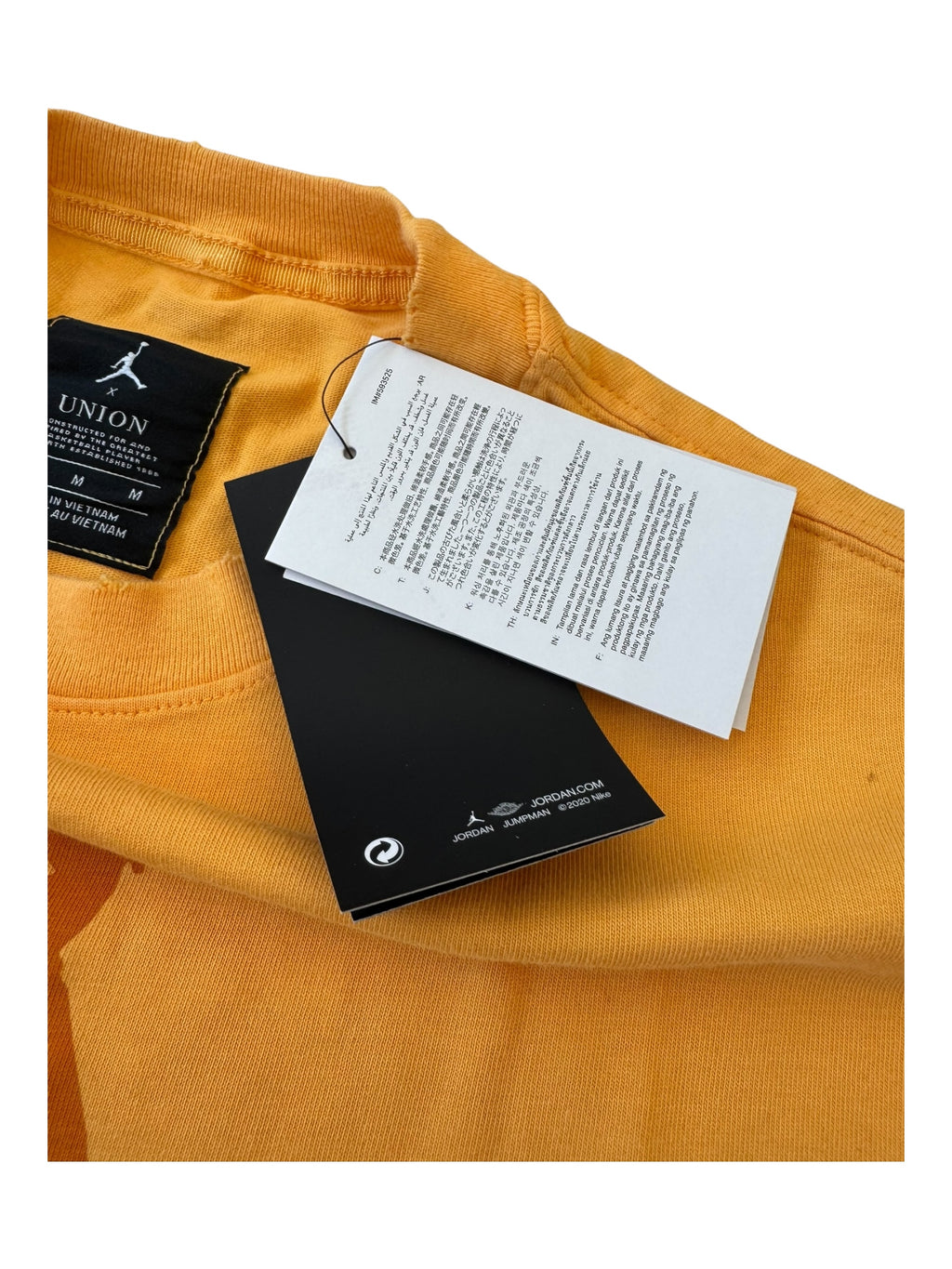 Union x Jordan Frontman Flight Yellow T-Shirt Size Medium New w/ Tags