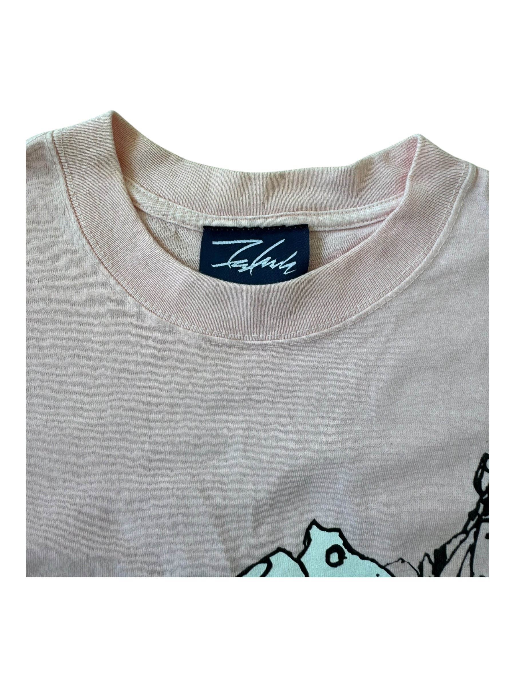 Futura 90s Pink Splatter Gun T-shirt Size Large