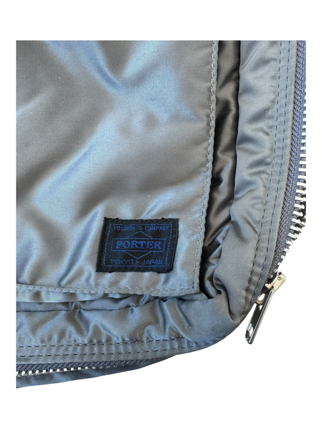 Porter Tokyo 90s Grey Silk Laptop Shoulder Bag