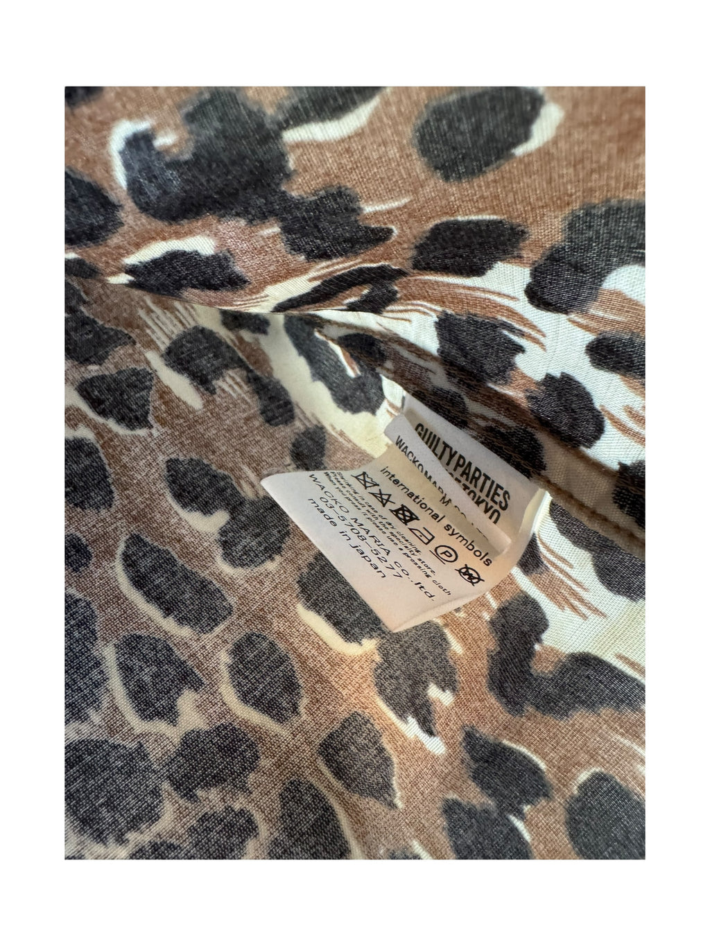 Wacko Maria Cheetah Hawaiian Short Sleeve Shirt Size Medium Guilty Parties