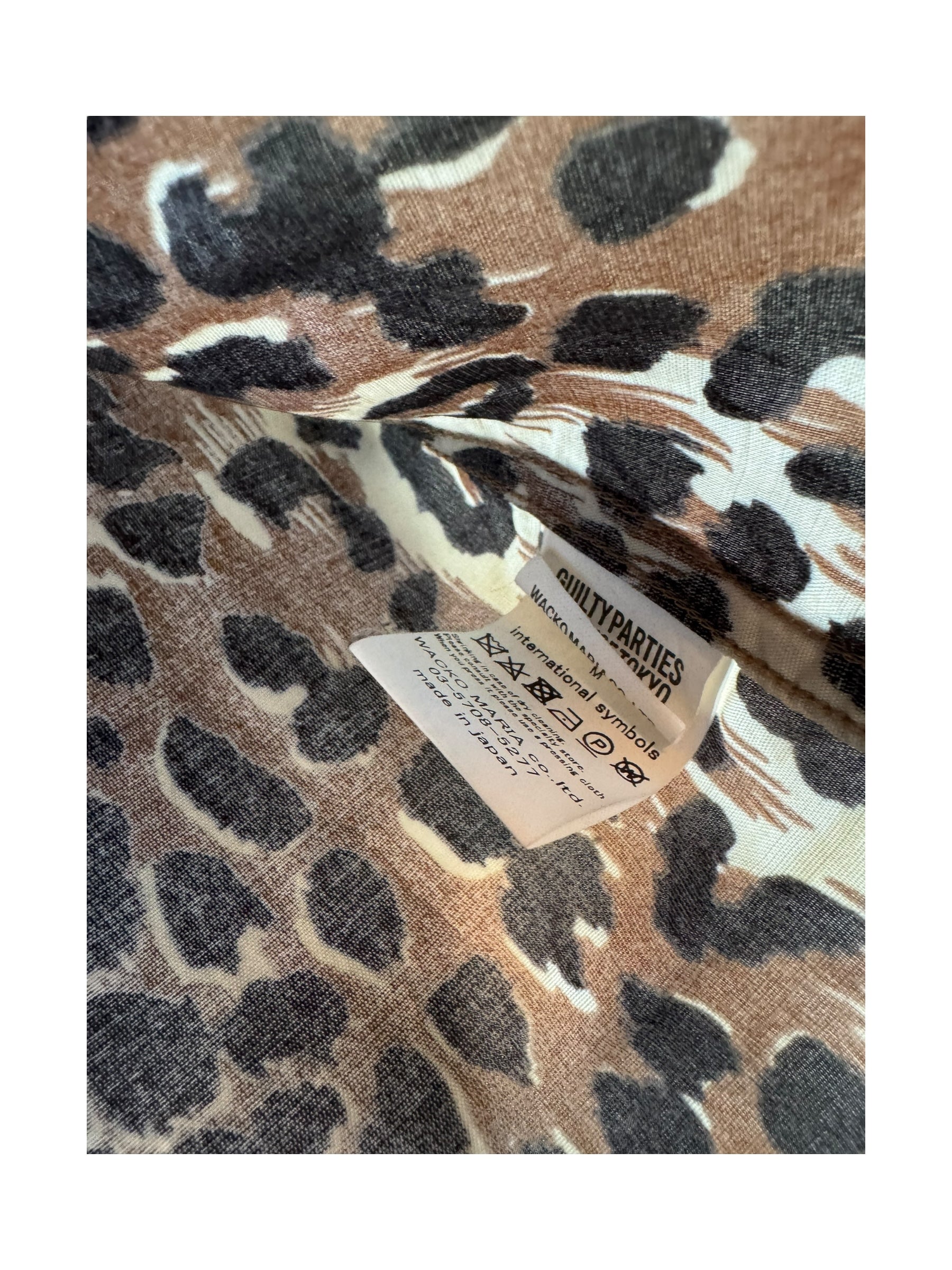 Wacko Maria Cheetah Hawaiian Short Sleeve Shirt Size Medium Guilty Parties