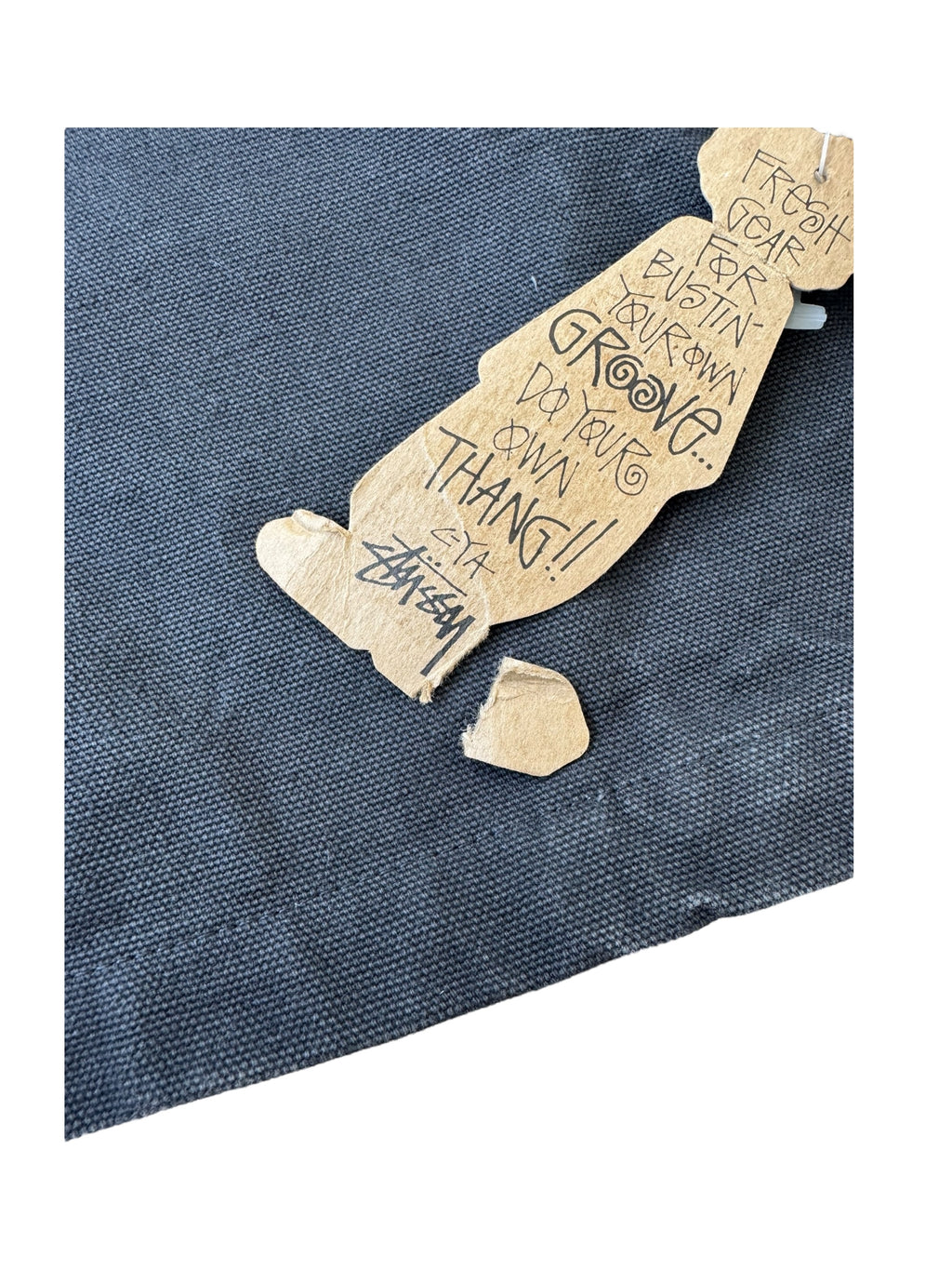 Stussy 90s Navy Bear Work Jacket Burly Gear Size Large Deadstock w/ Tags