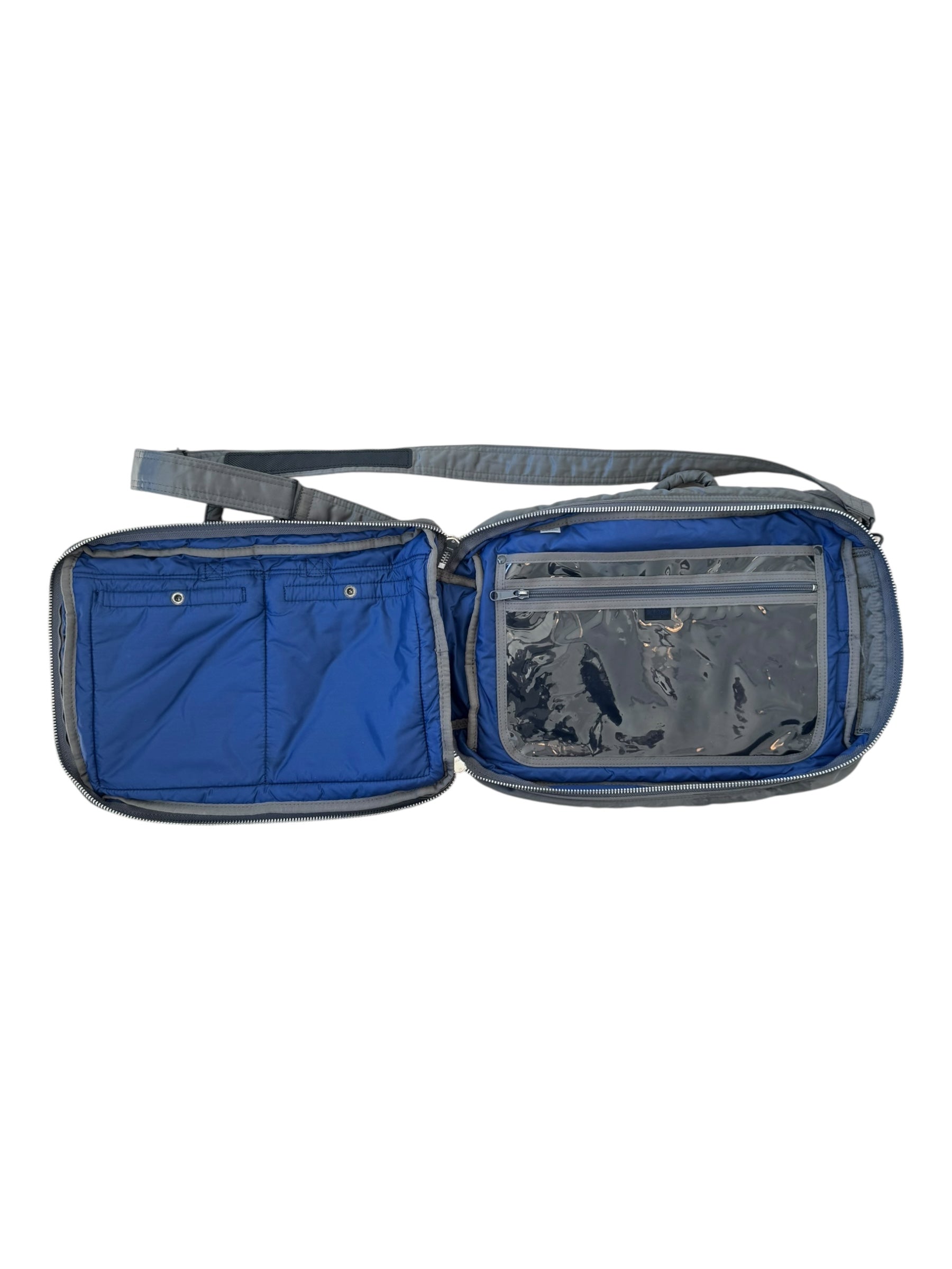 Porter Tokyo 90s Grey Silk Laptop Shoulder Bag