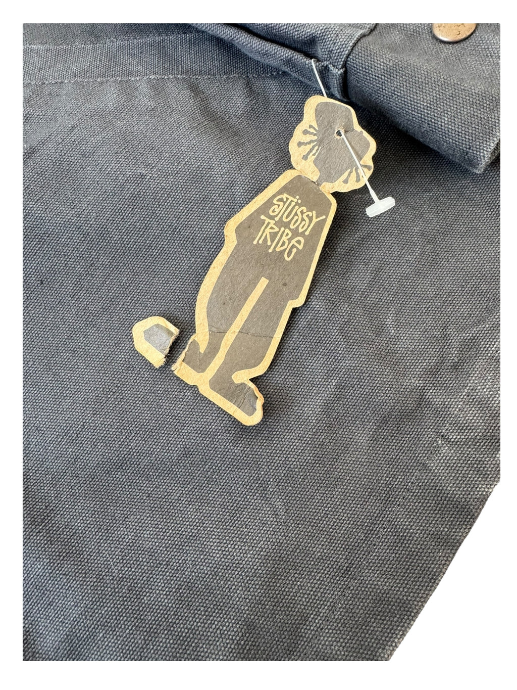 Stussy 90s Navy Bear Work Jacket Burly Gear Size Large Deadstock w/ Tags