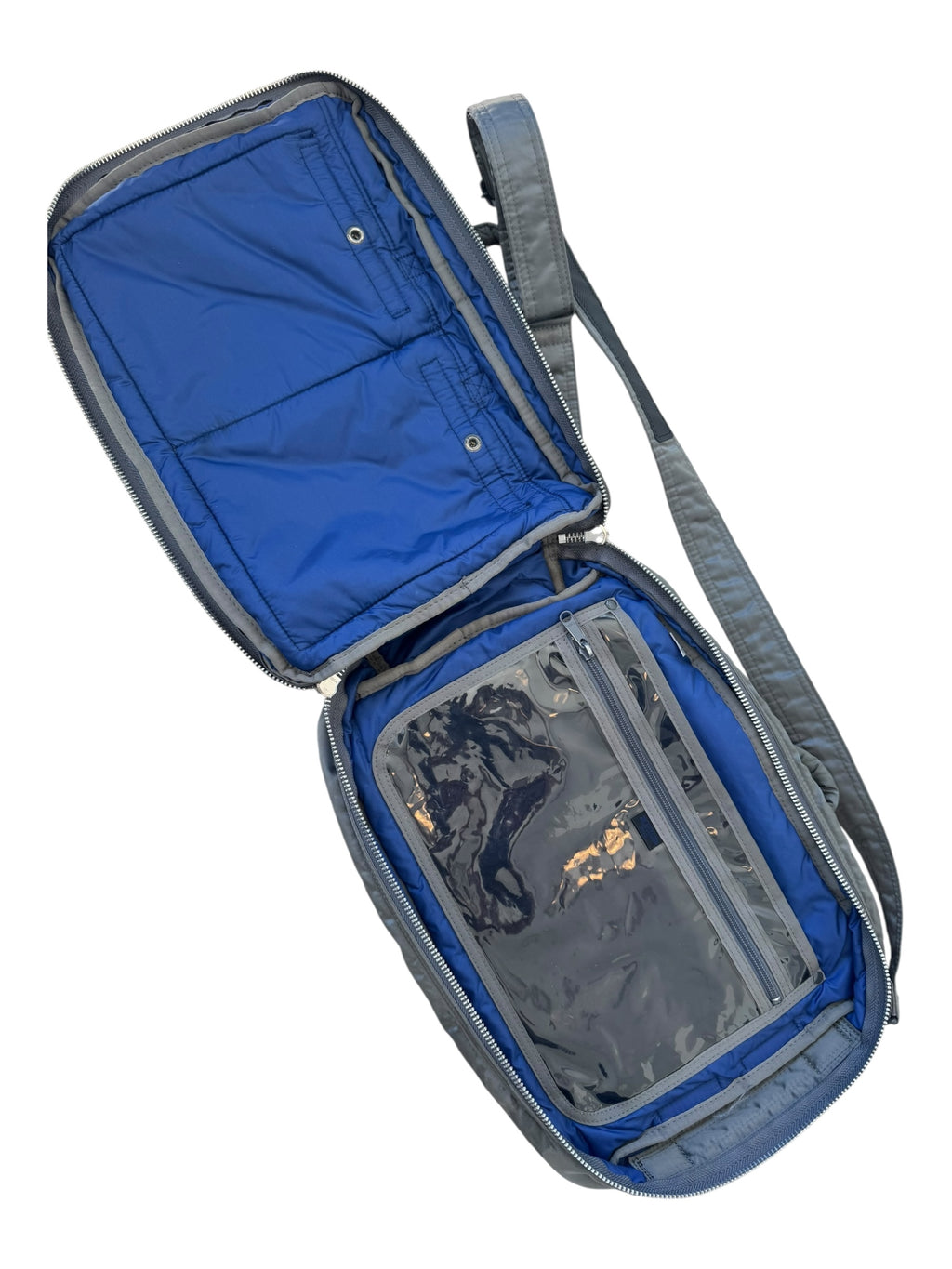 Porter Tokyo 90s Grey Silk Laptop Shoulder Bag