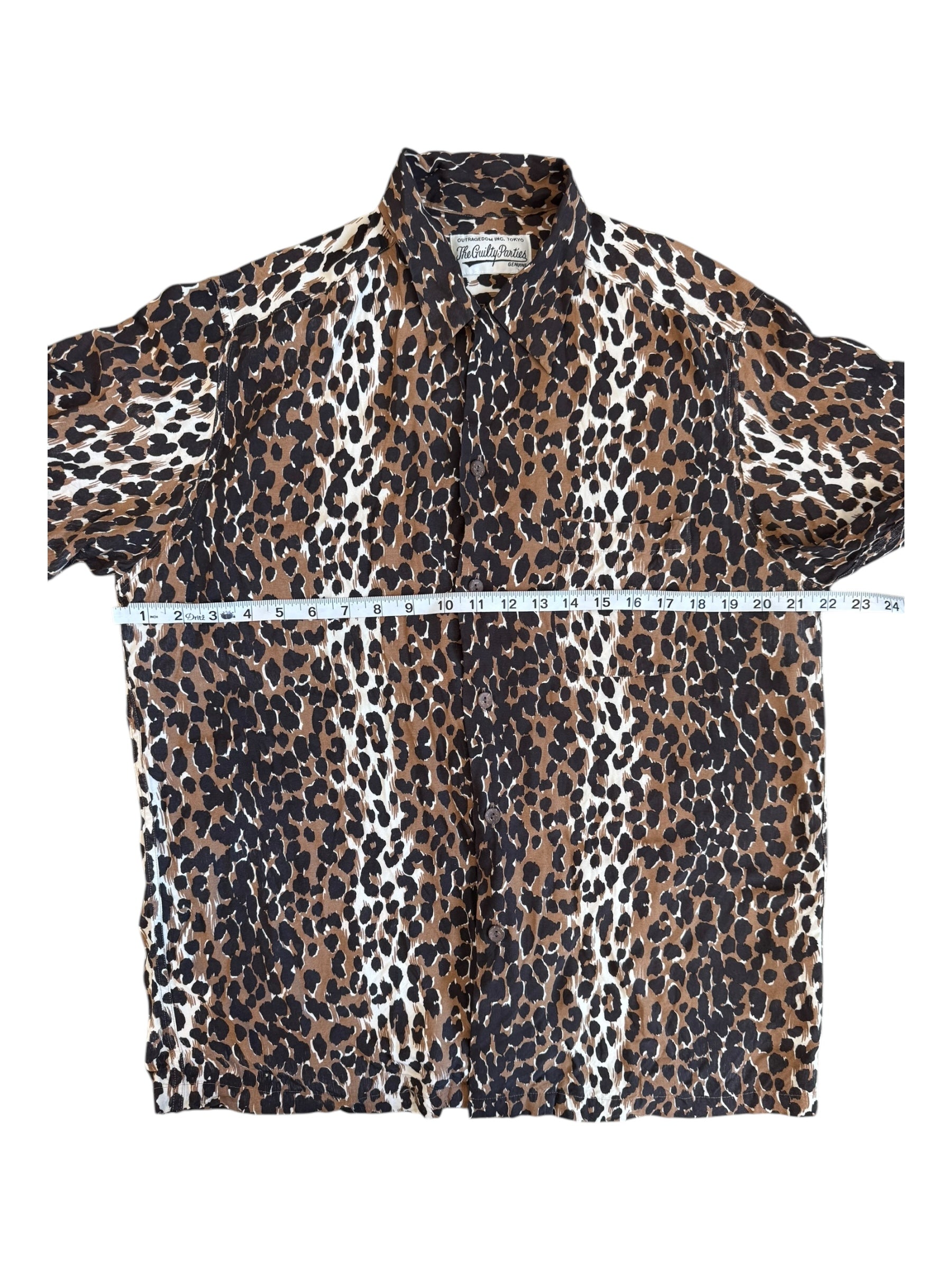 Wacko Maria Cheetah Hawaiian Short Sleeve Shirt Size Medium Guilty Parties