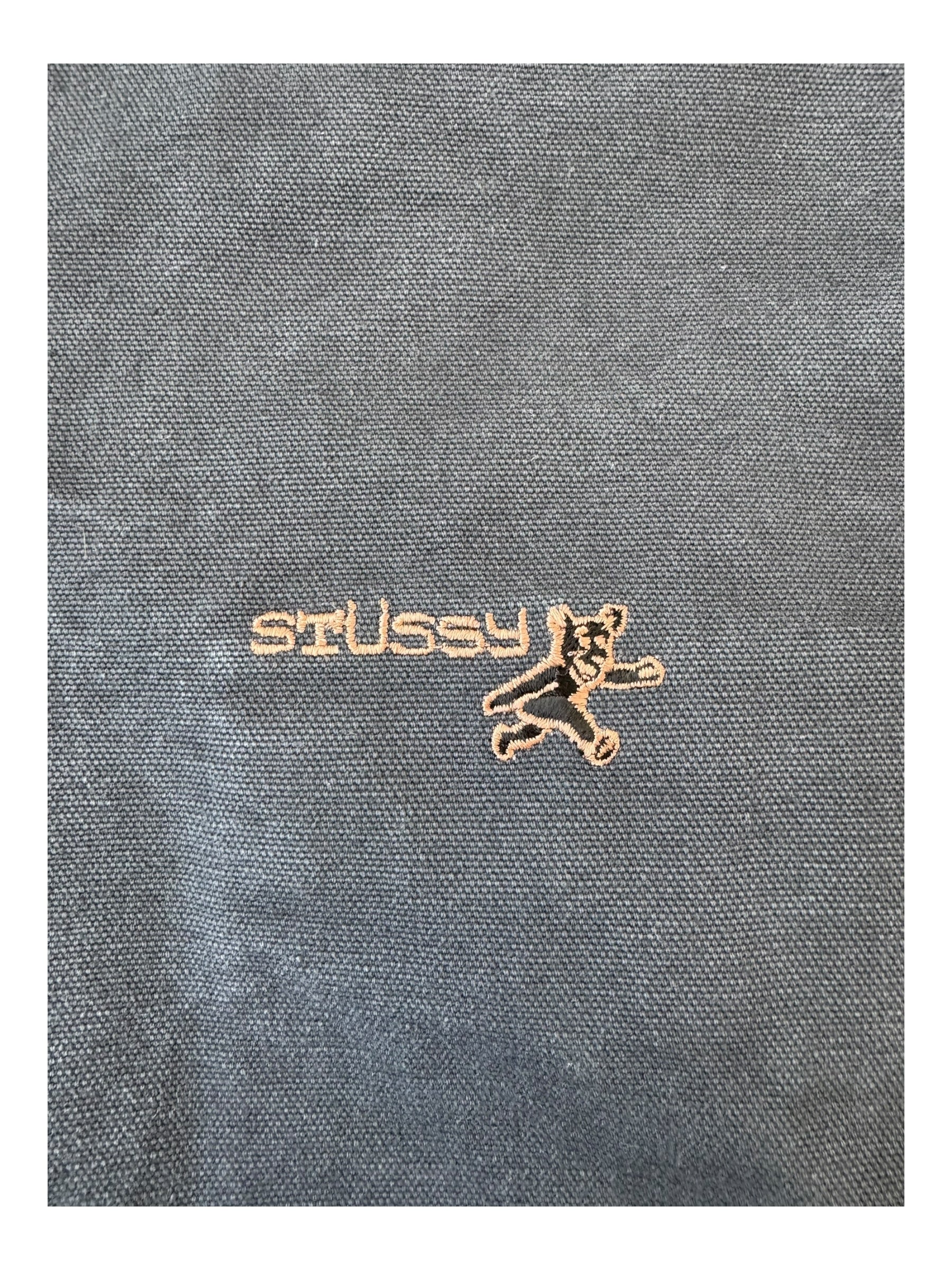 Stussy 90s Navy Bear Work Jacket Burly Gear Size Large Deadstock w/ Tags