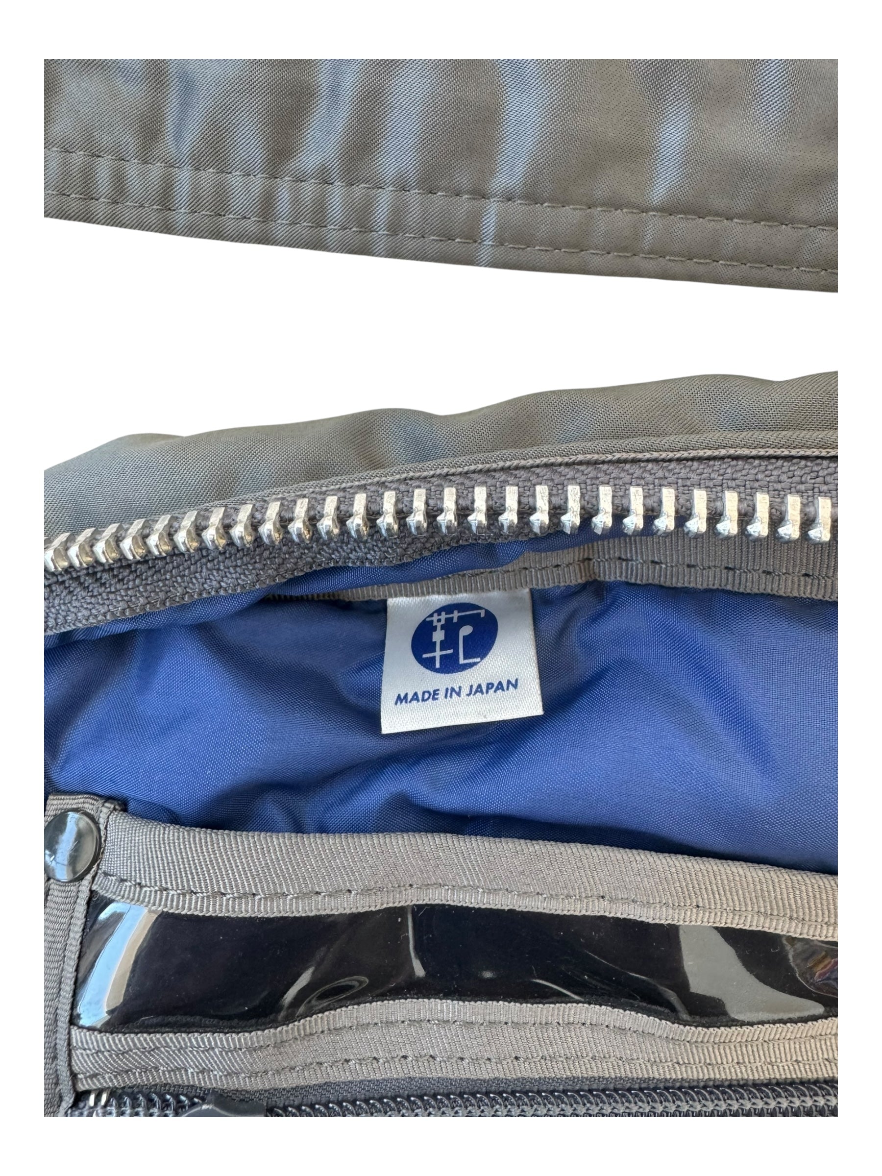 Porter Tokyo 90s Grey Silk Laptop Shoulder Bag