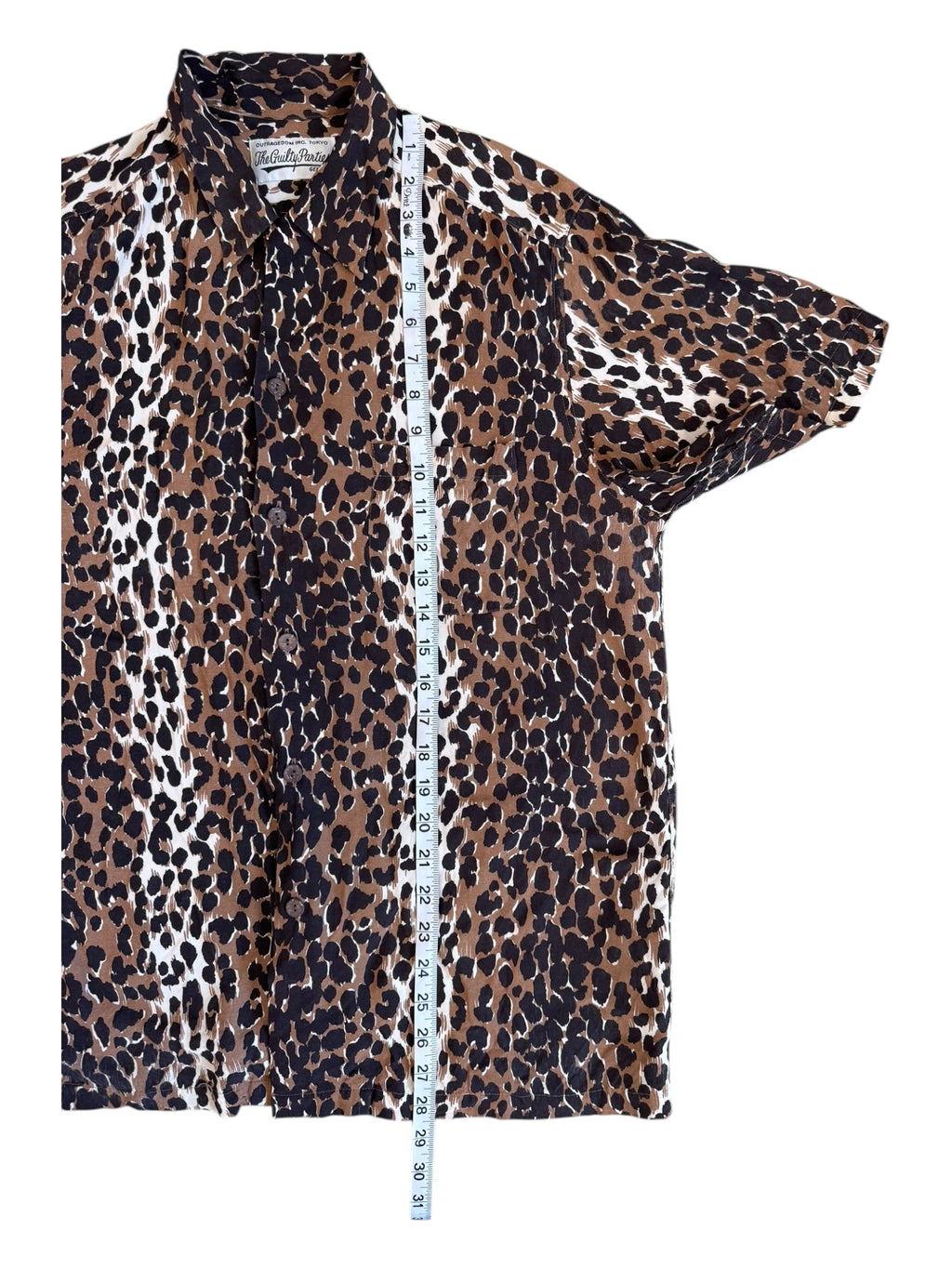 Wacko Maria Cheetah Hawaiian Short Sleeve Shirt Size Medium Guilty Parties