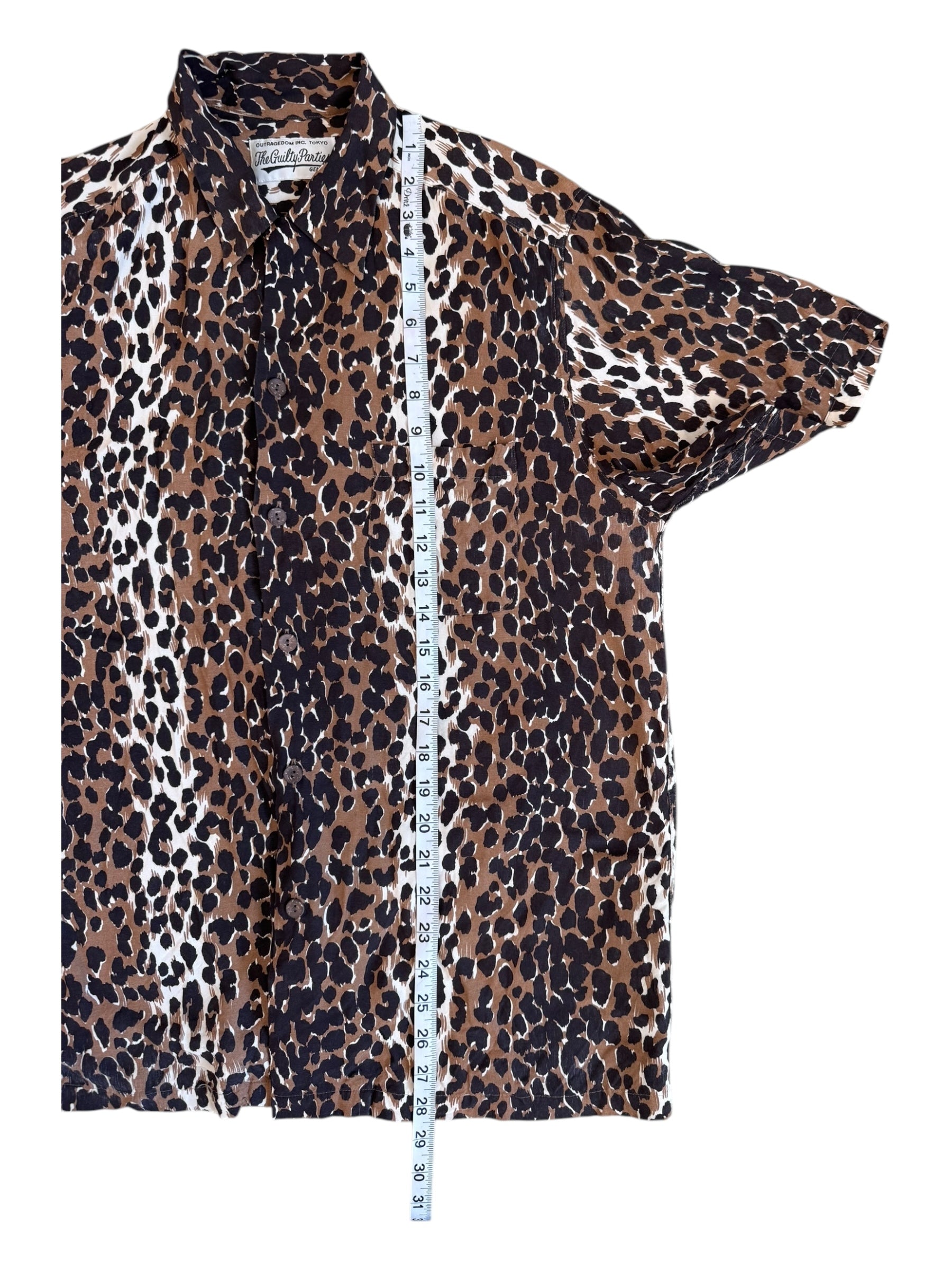 Wacko Maria Cheetah Hawaiian Short Sleeve Shirt Size Medium Guilty Parties