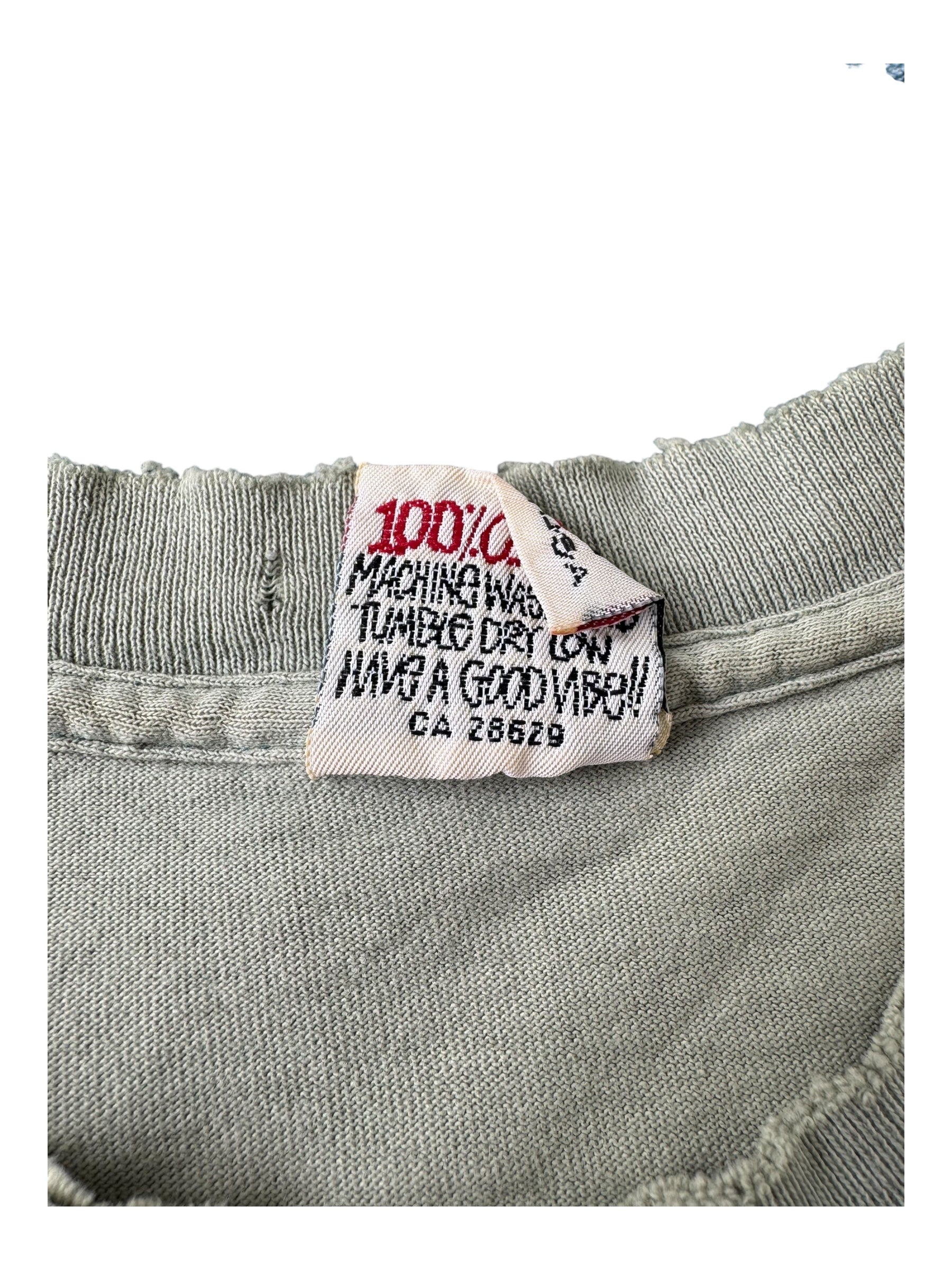 Stussy 90s Olive World Tour T-Shirt Size XL