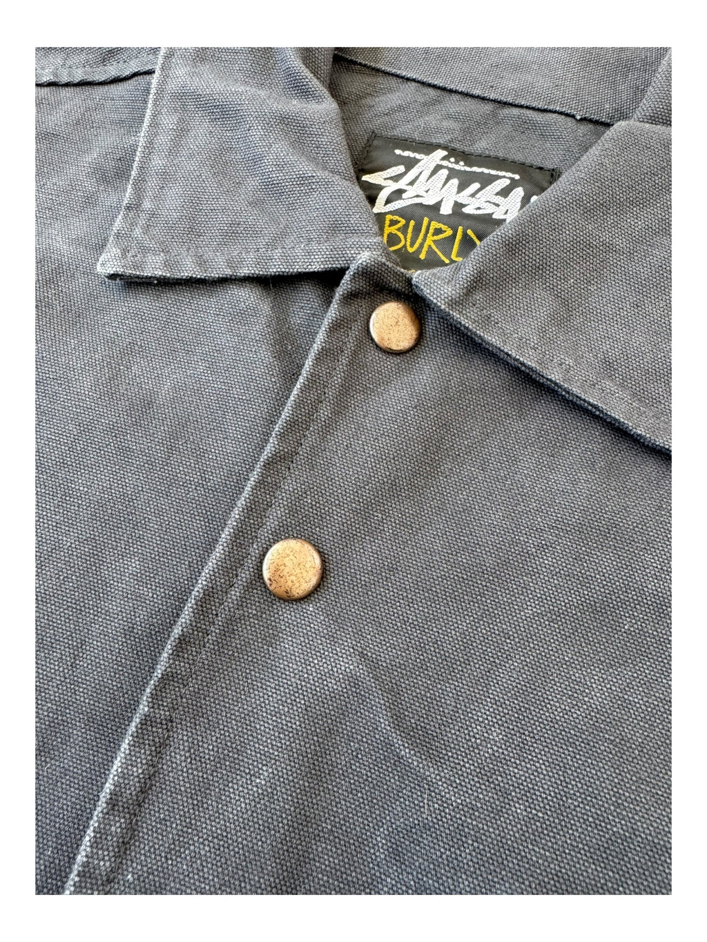 Stussy 90s Navy Bear Work Jacket Burly Gear Size Large Deadstock w/ Tags