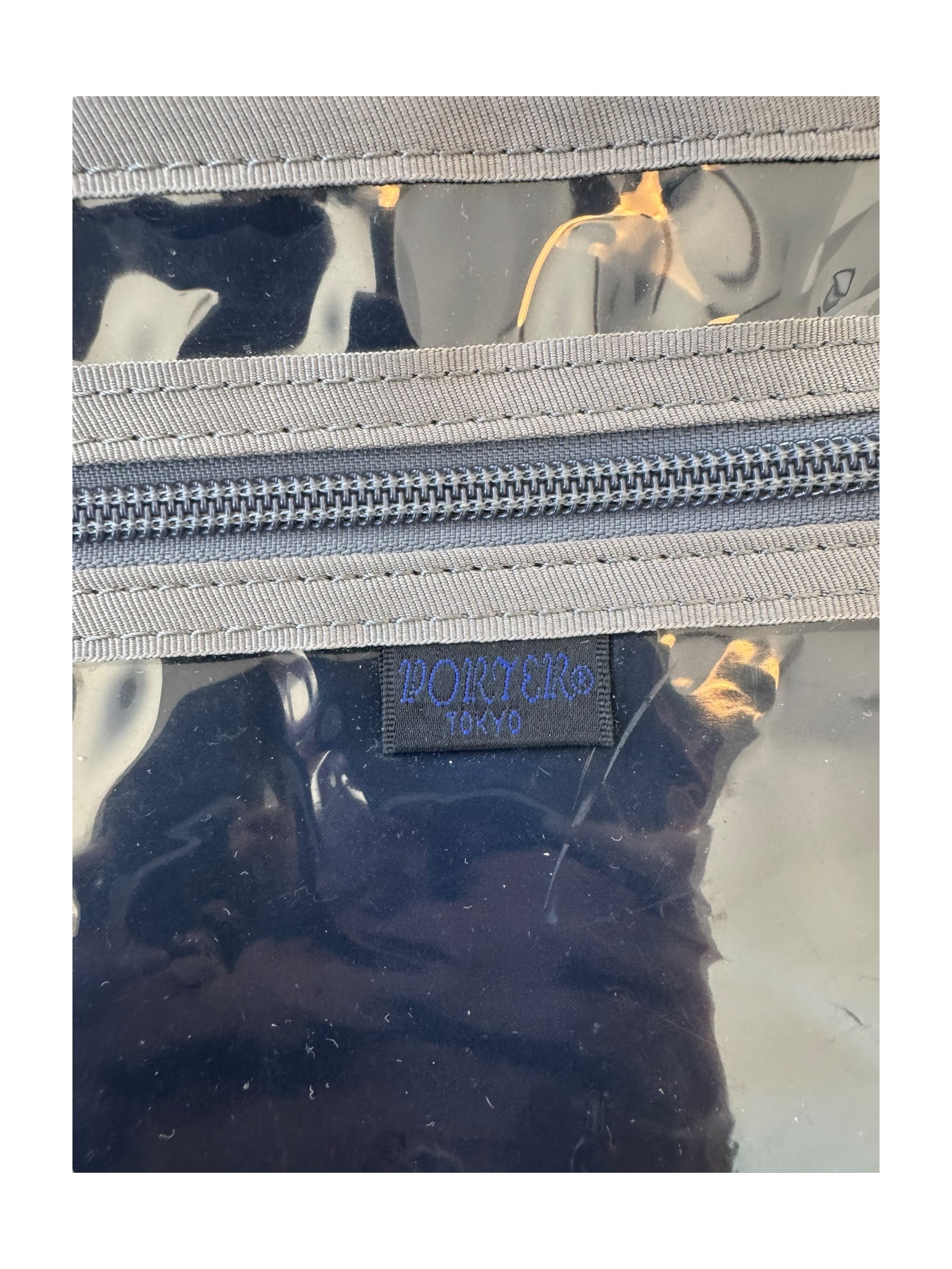 Porter Tokyo 90s Grey Silk Laptop Shoulder Bag