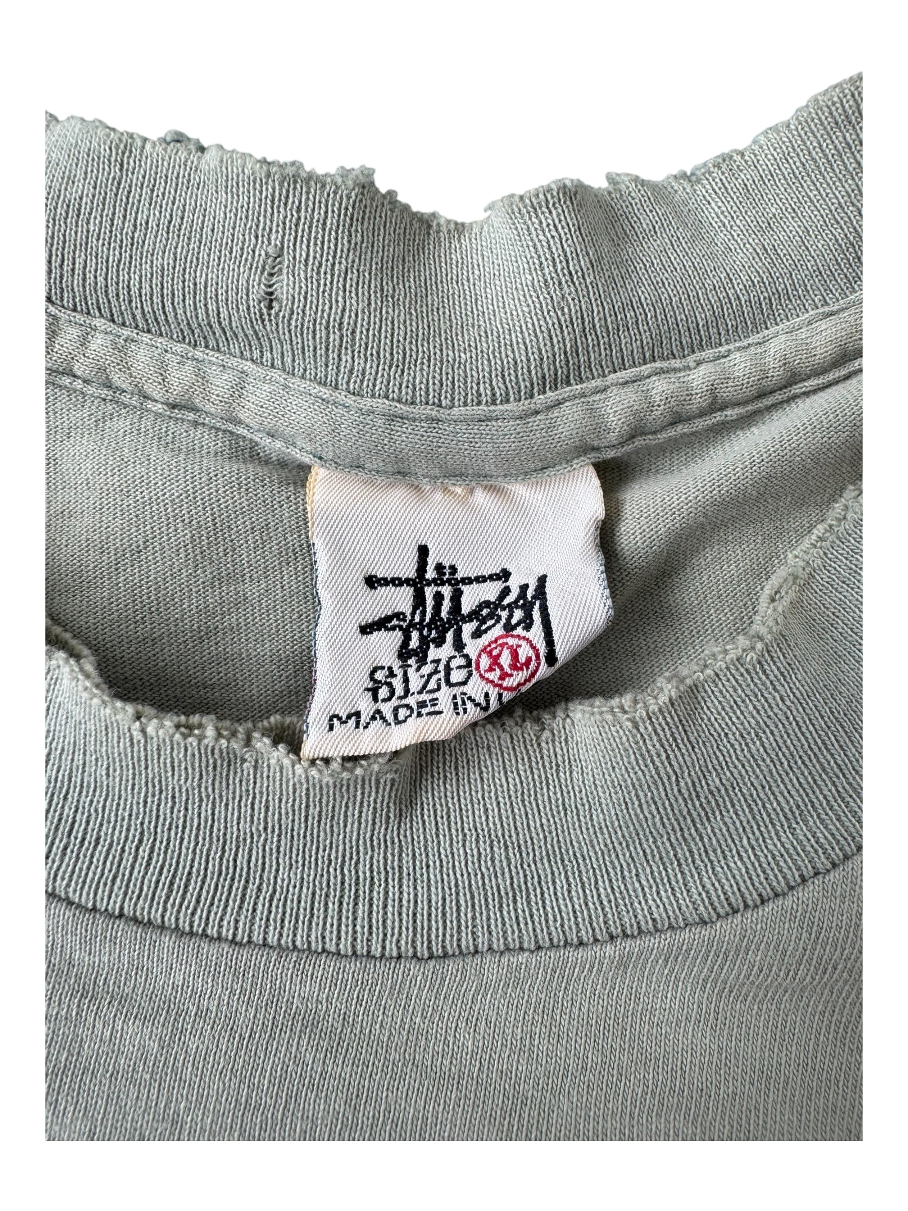 Stussy 90s Olive World Tour T-Shirt Size XL