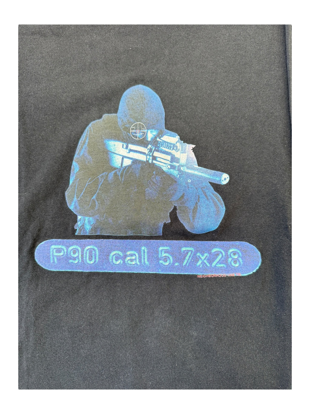 Neighborhood 90s Black P90 Cal 5.7 x 28 Gemtech Longsleeve Size Small