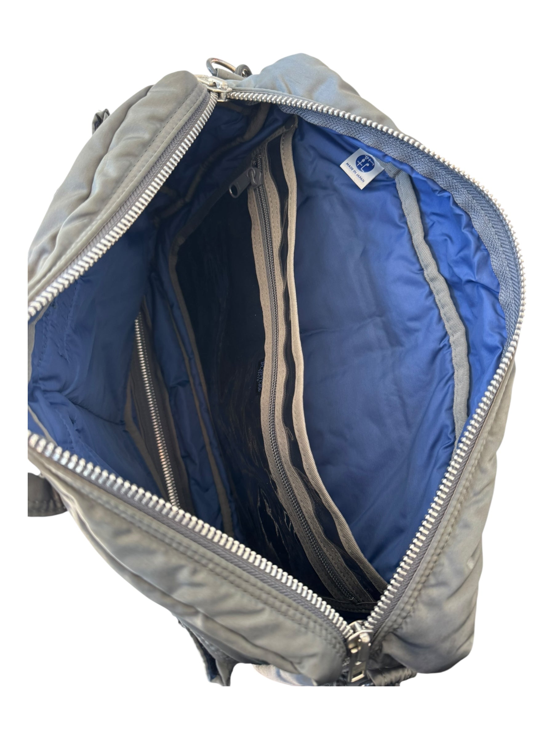 Porter Tokyo 90s Grey Silk Laptop Shoulder Bag