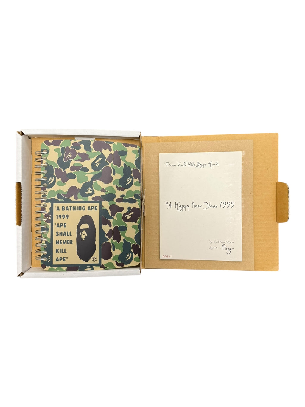 A Bathing Ape 1999 Dear Worldwide Bape Heads Happy New Year Organizer & Note From Nigo