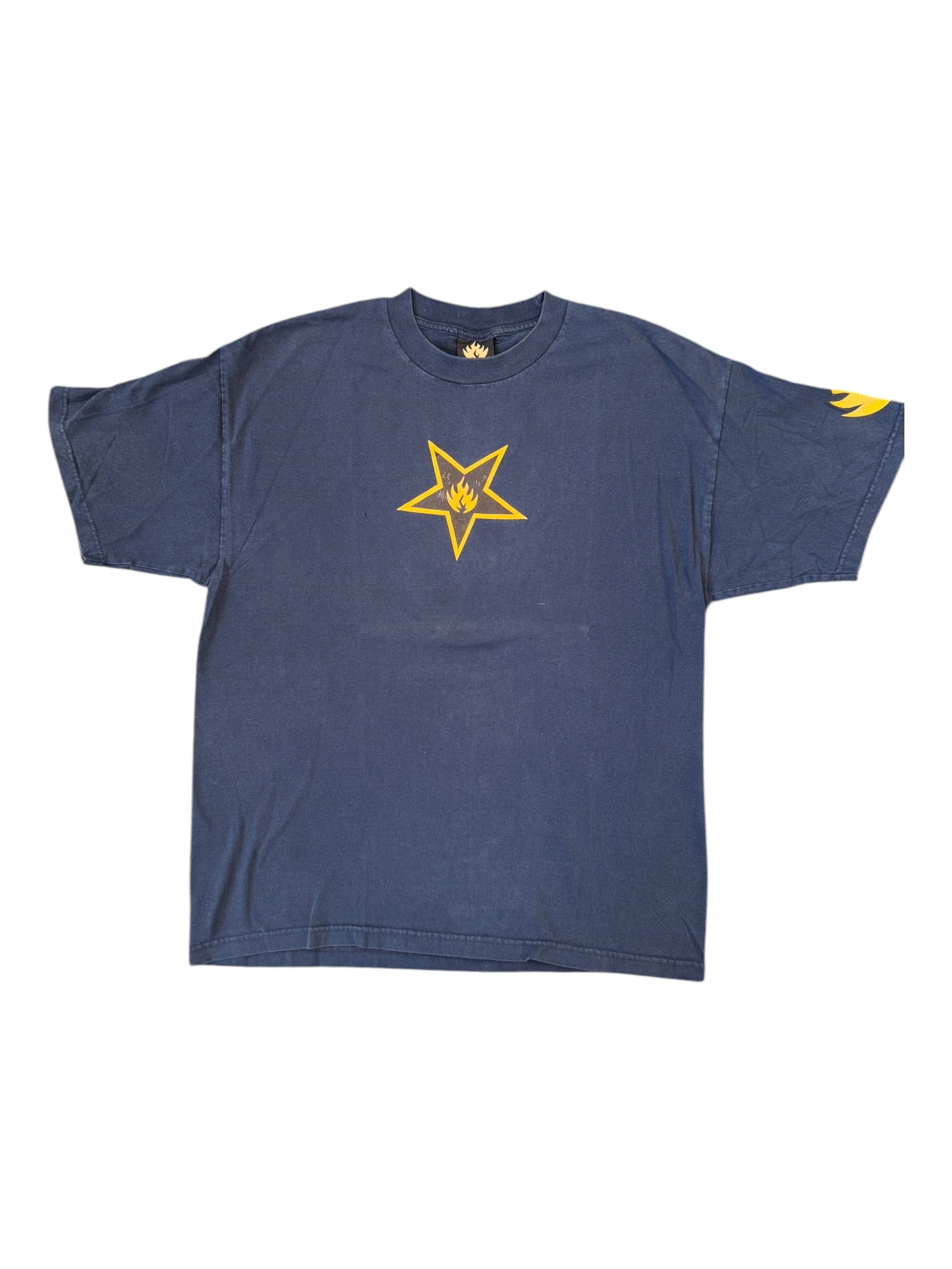 Black Label 00s Navy Star T-shirt Zama Sports #2 Back Hit Size XL