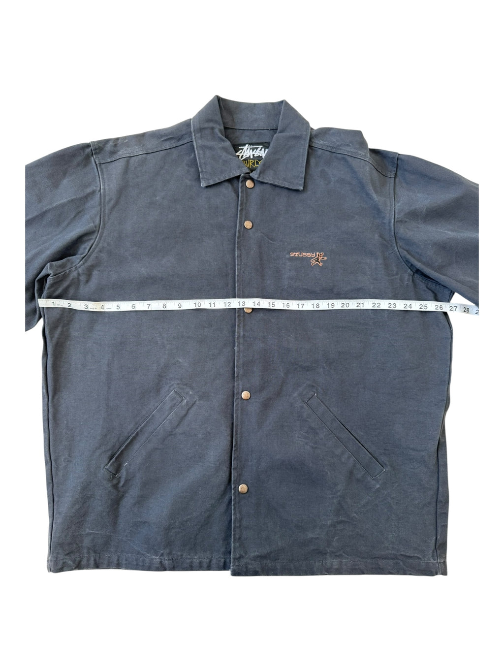 Stussy 90s Navy Bear Work Jacket Burly Gear Size Large Deadstock w/ Tags