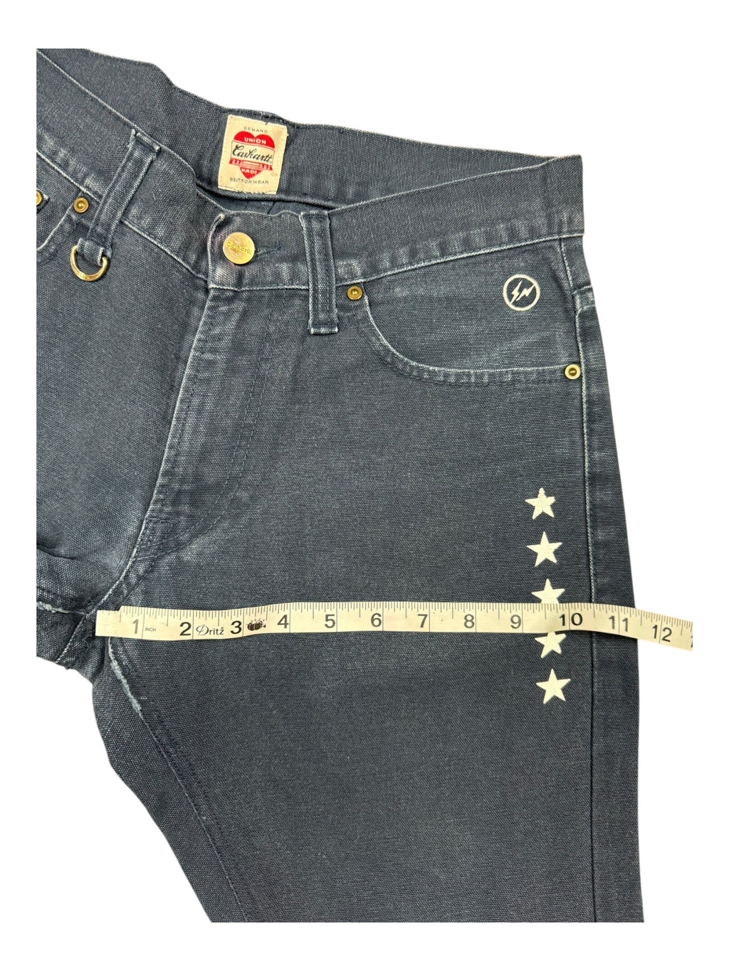 Carhartt x Uniform Expirement x Fragment Design Star Embroidered Black Jeans Size 28