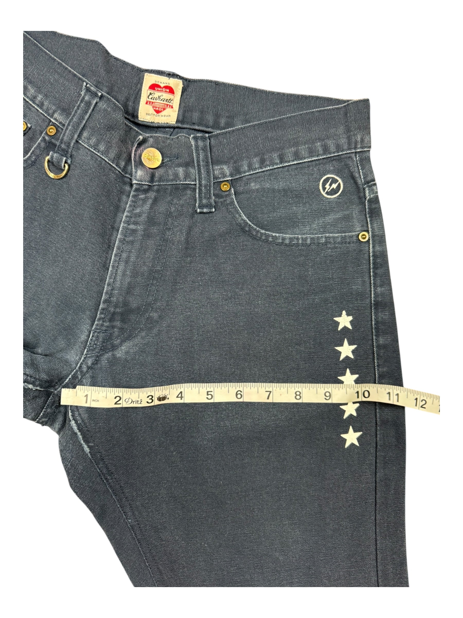 Carhartt x Uniform Expirement x Fragment Design Star Embroidered Black Jeans Size 28