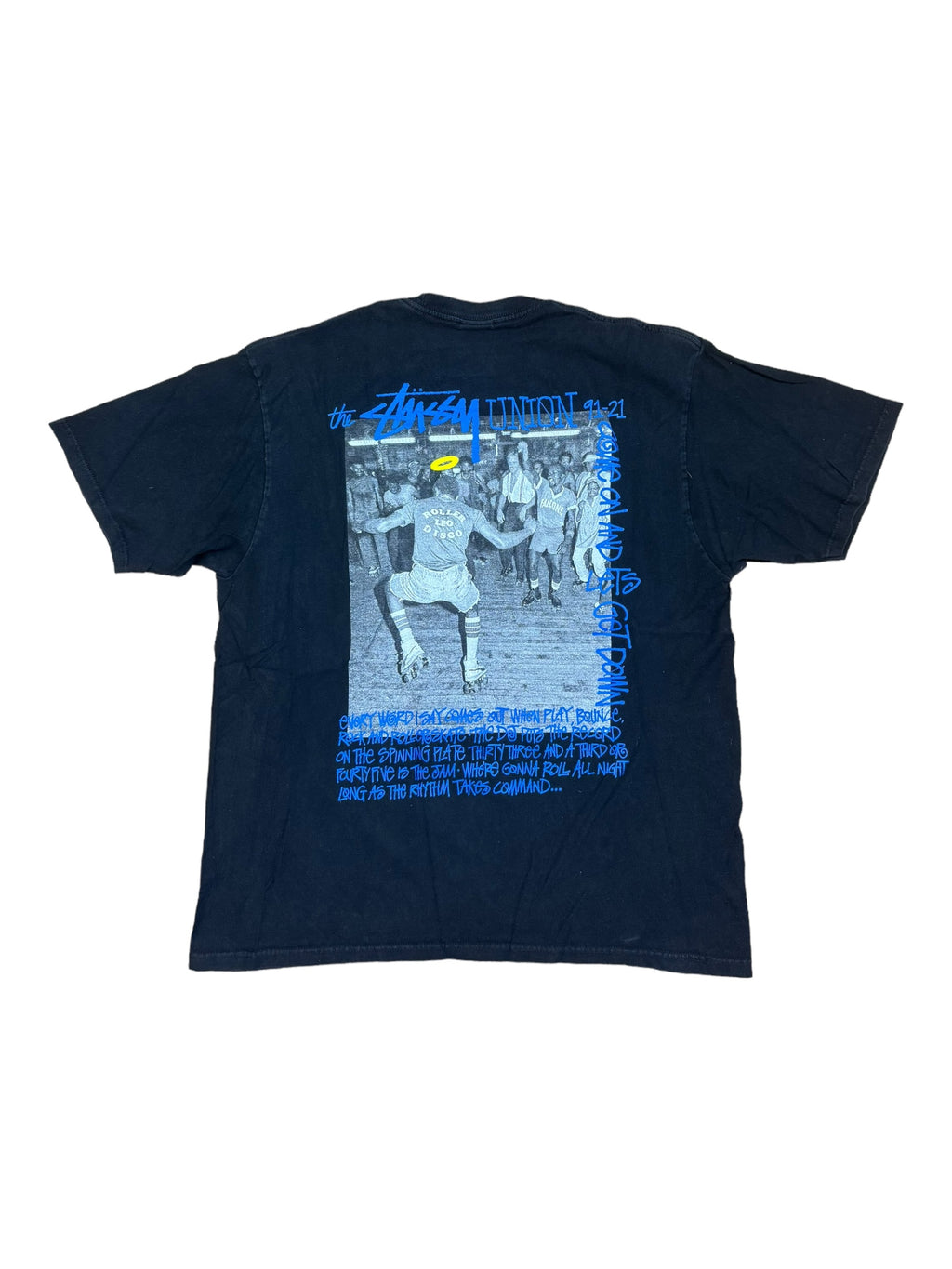 Union x Stussy Roller Disco Black T-Shirt Size XL