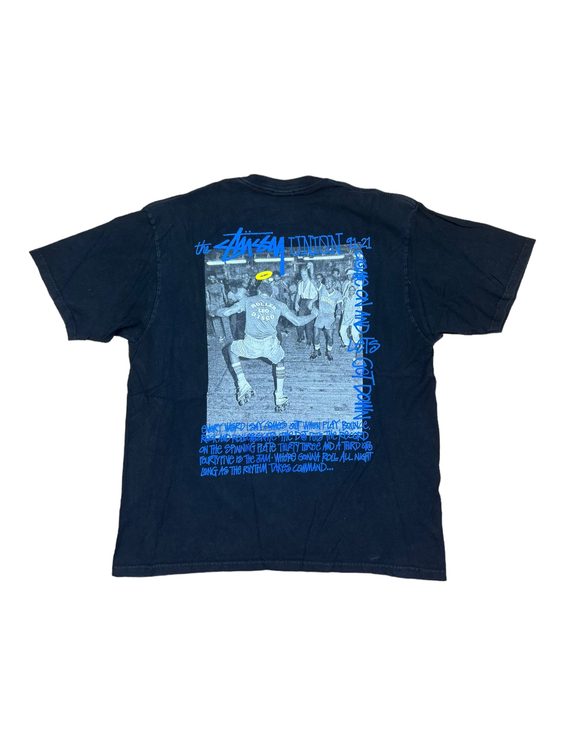 Union x Stussy Roller Disco Black T-Shirt Size XL