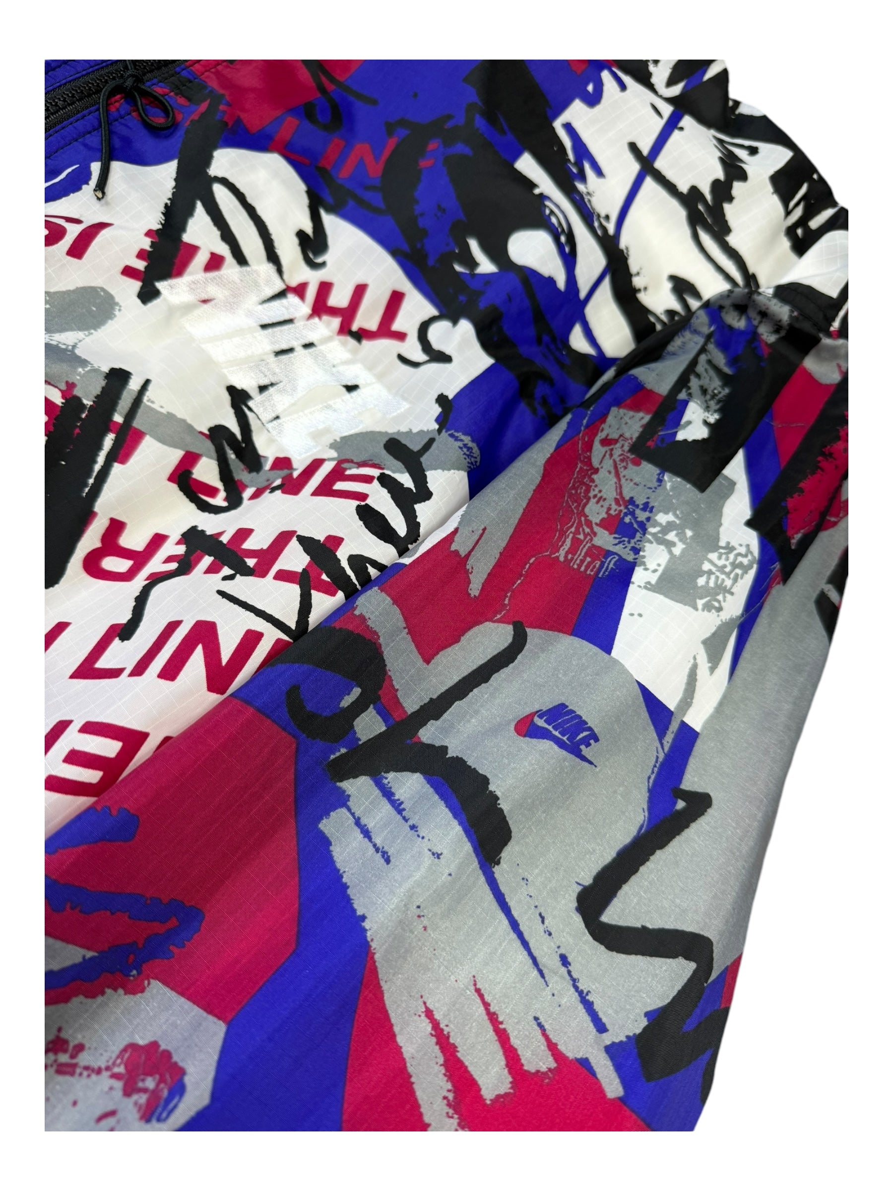 NIKE 90s Shell Windbreaker “There is No Finish Line" Adult XL AOP Grey Tag