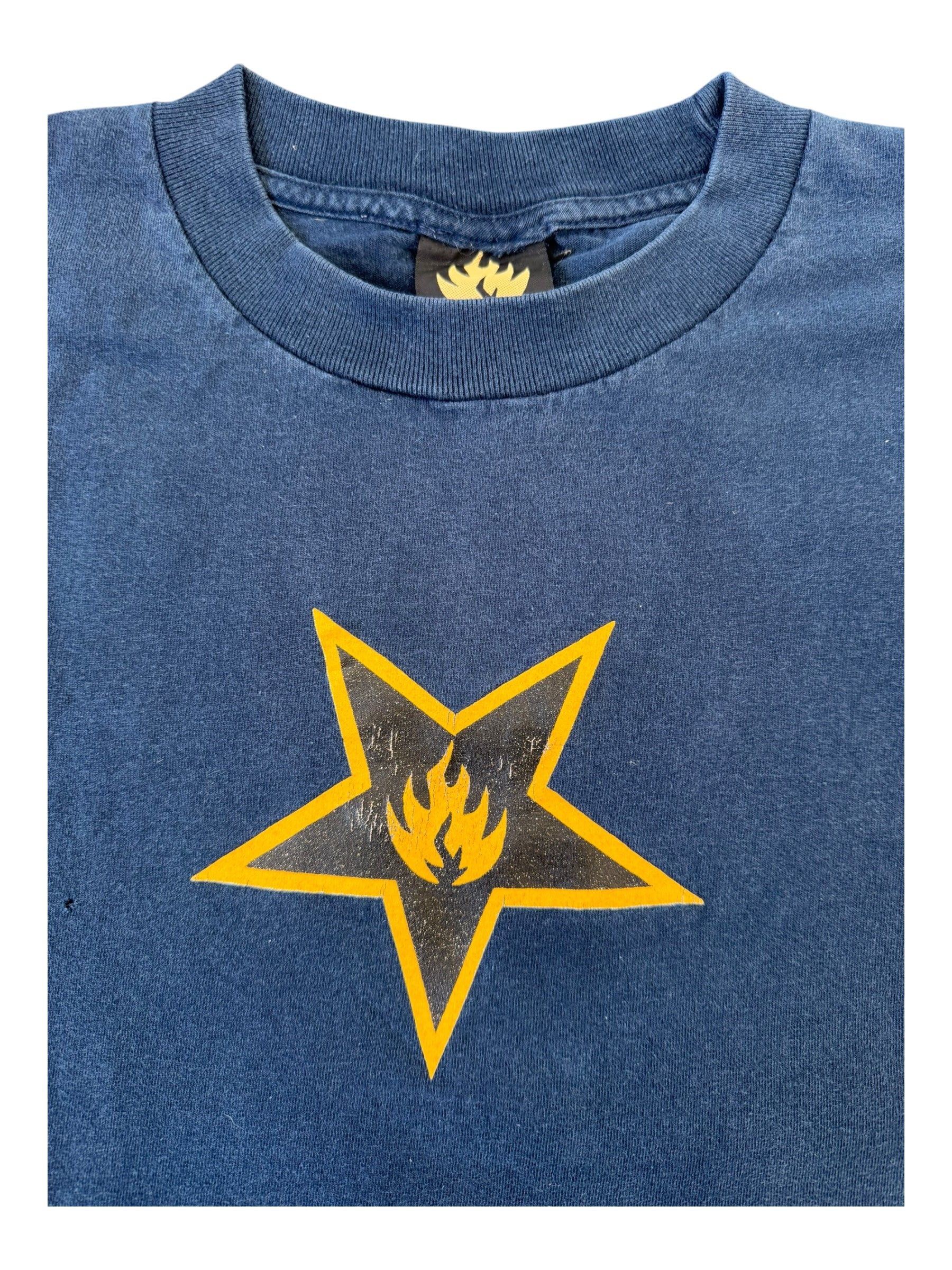 Black Label 00s Navy Star T-shirt Zama Sports #2 Back Hit Size XL
